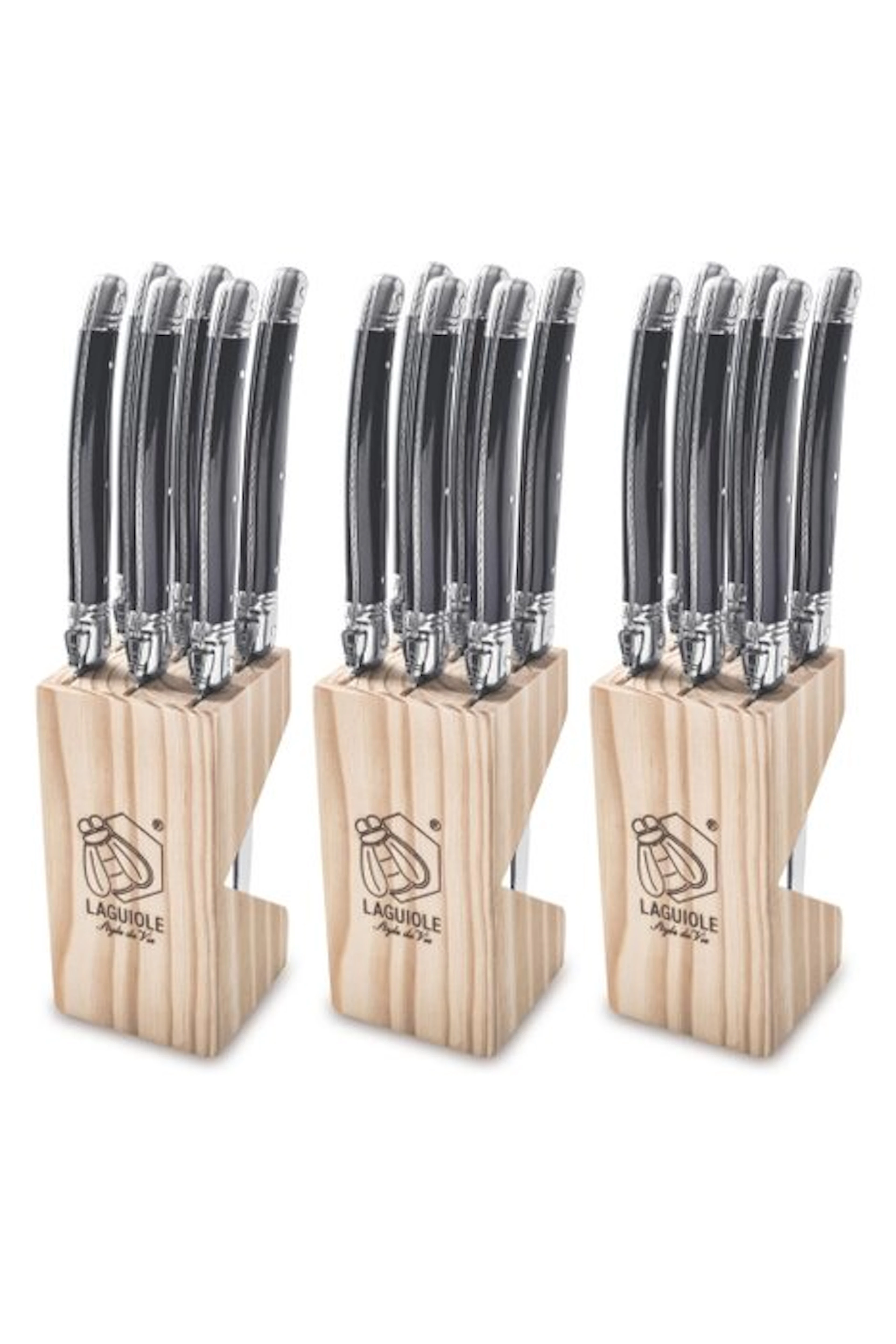 Laguiole - 18x Steak Knives - Black - style de - Table...