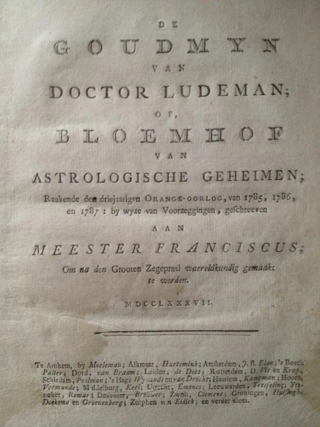 JC Ludeman - Astrologische Geheimen - 1787