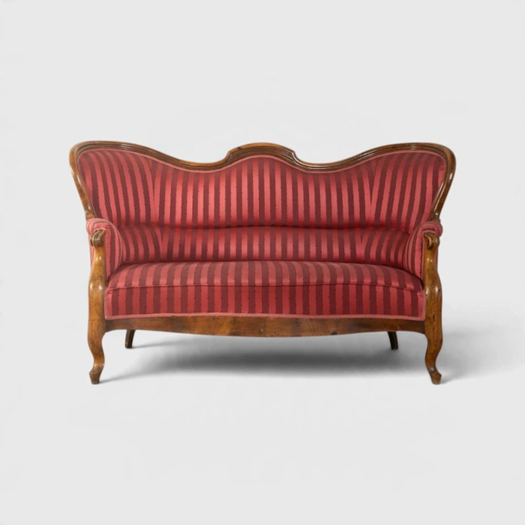 Sofa - Wood, Textile - Biedermeier Salon Bench