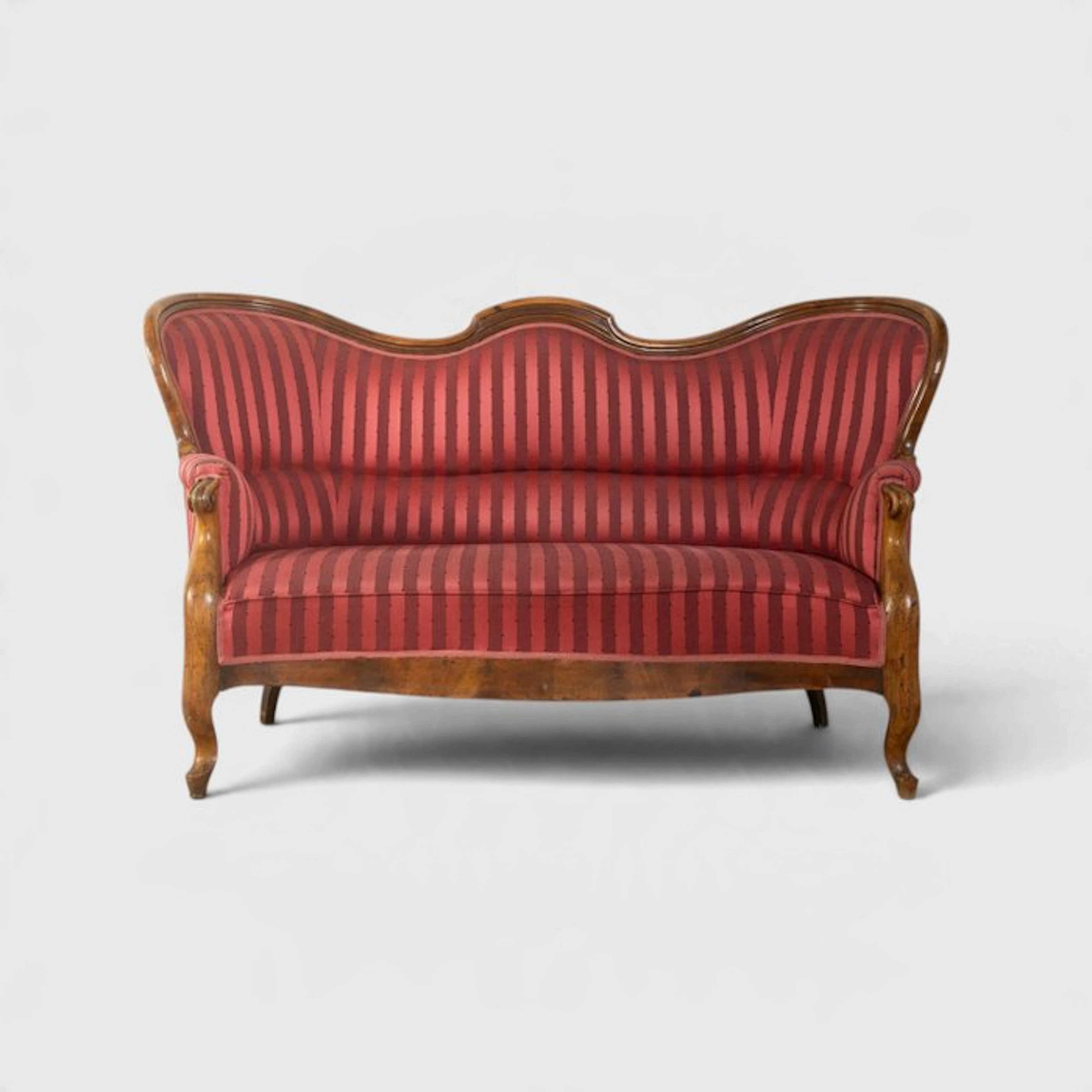 Sofa - Wood, Textile - Biedermeier Salon Bench