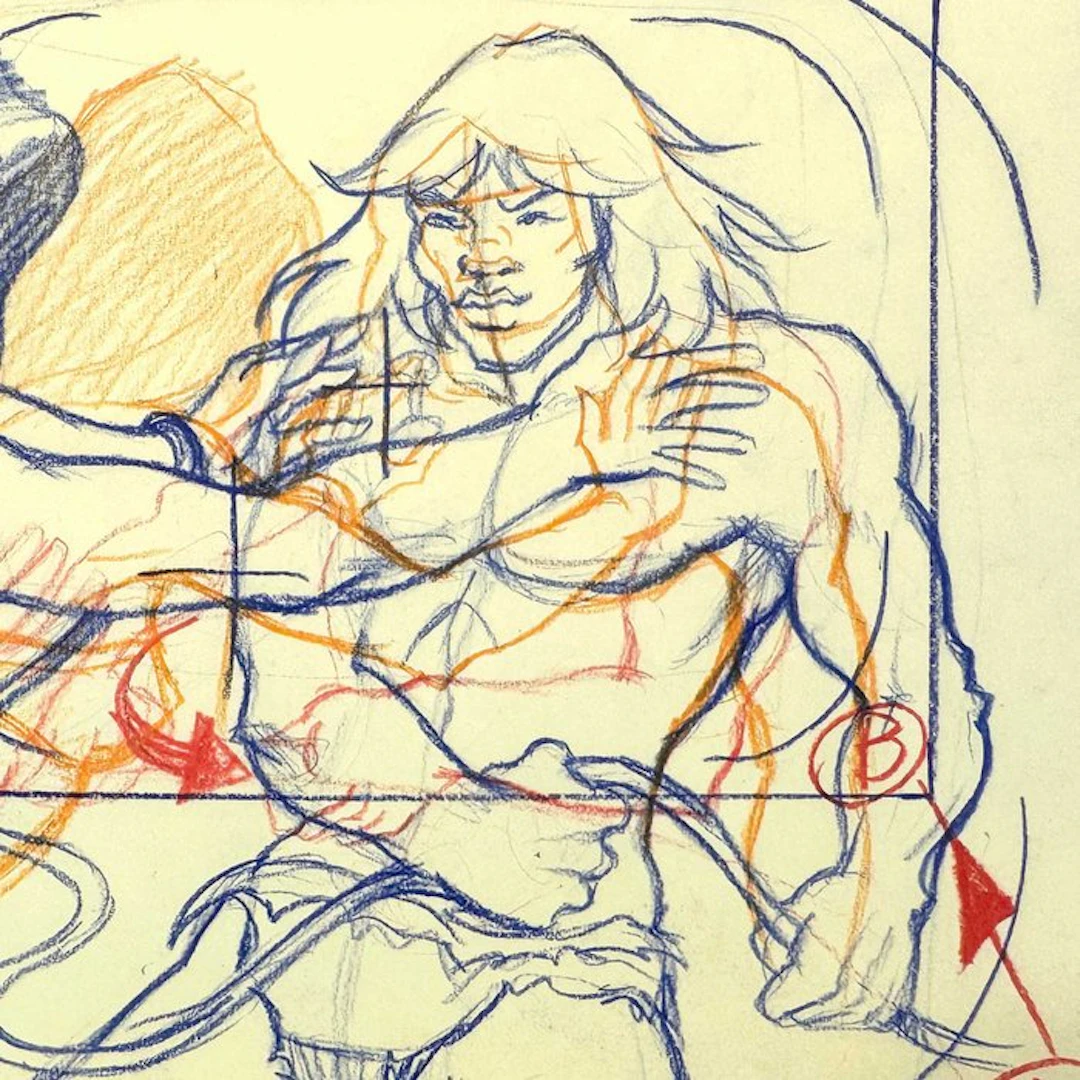 RAHAN : Original Animation Layout Drawing - Episode 11 (1987)