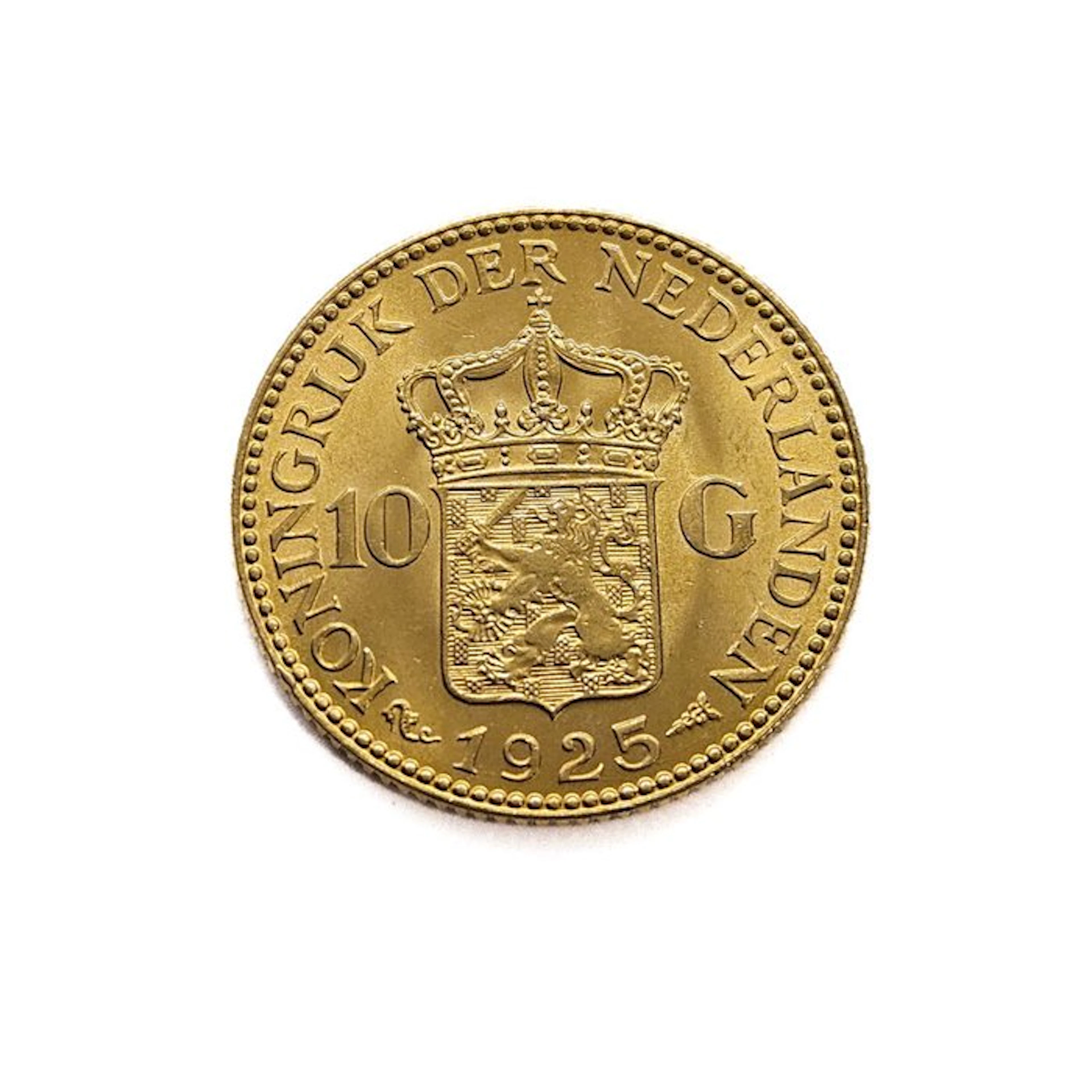Netherlands. Wilhelmina. 10 Gulden 1925 (A-versie) Parels onder de I