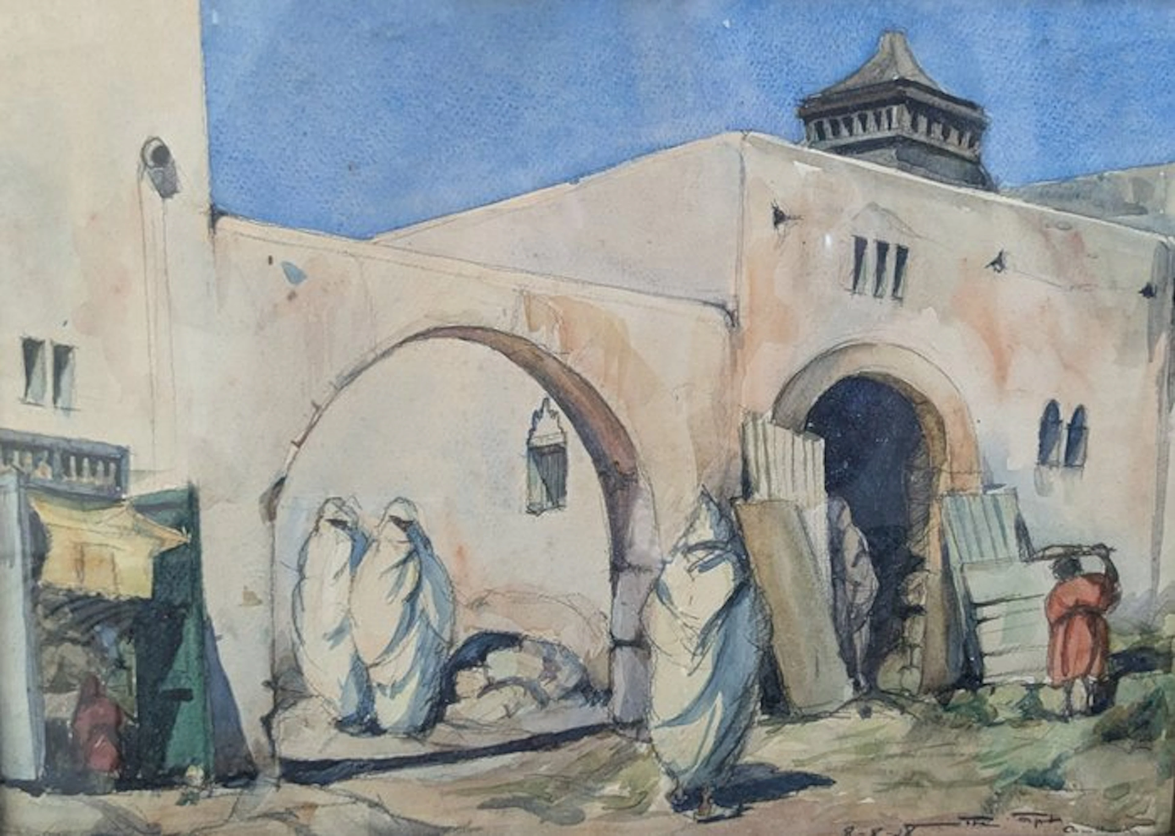 Ecole orientaliste - Lise caft ? à déchiffrer - Four arabe à Casablanca - 1929