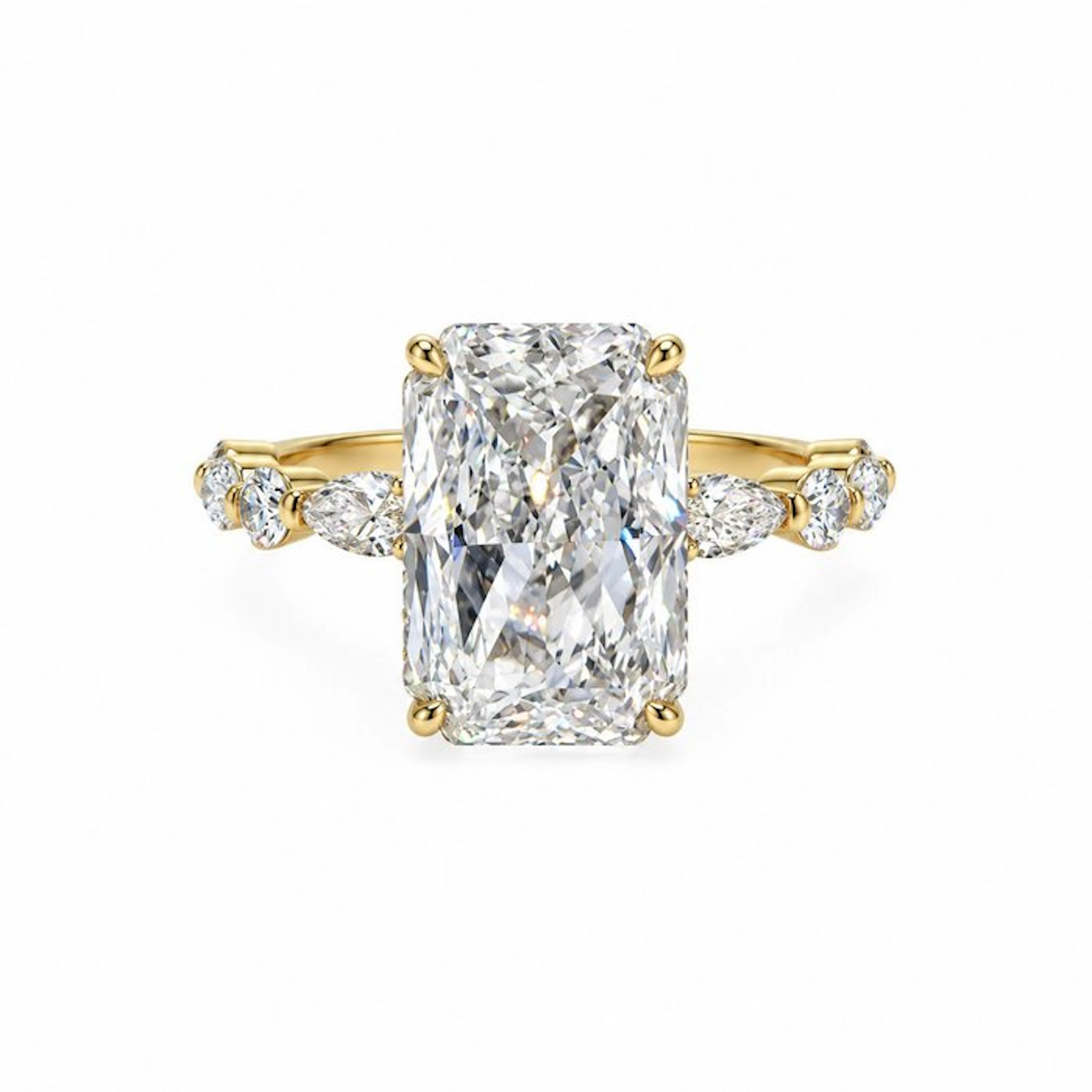 Ring - 18 kt. Yellow gold - 8.01ct. tw. Diamond (Lab-grown) - Diamond