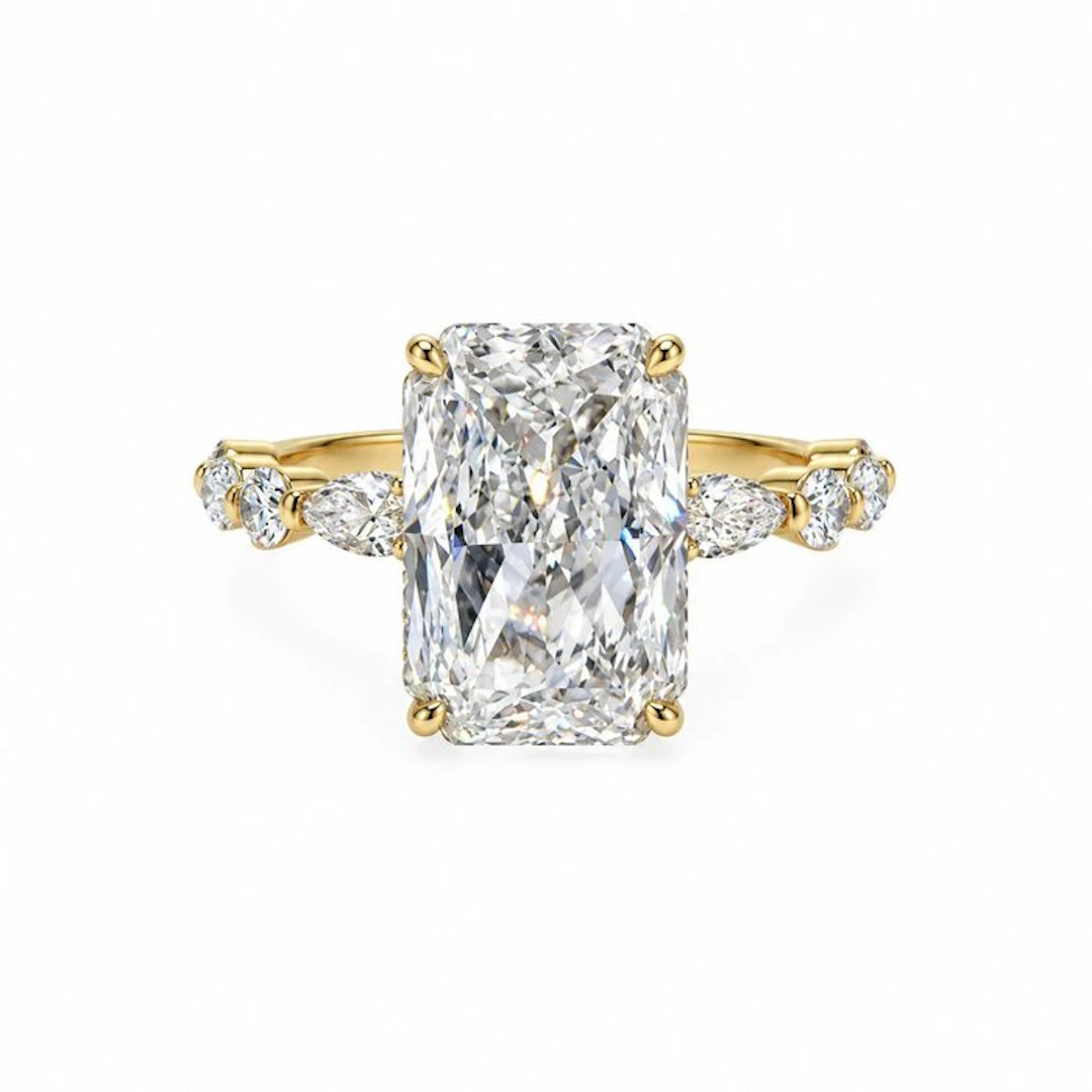 Ring - 18 kt. Yellow gold - 8.01ct. tw. Diamond (Lab-grown) - Diamond