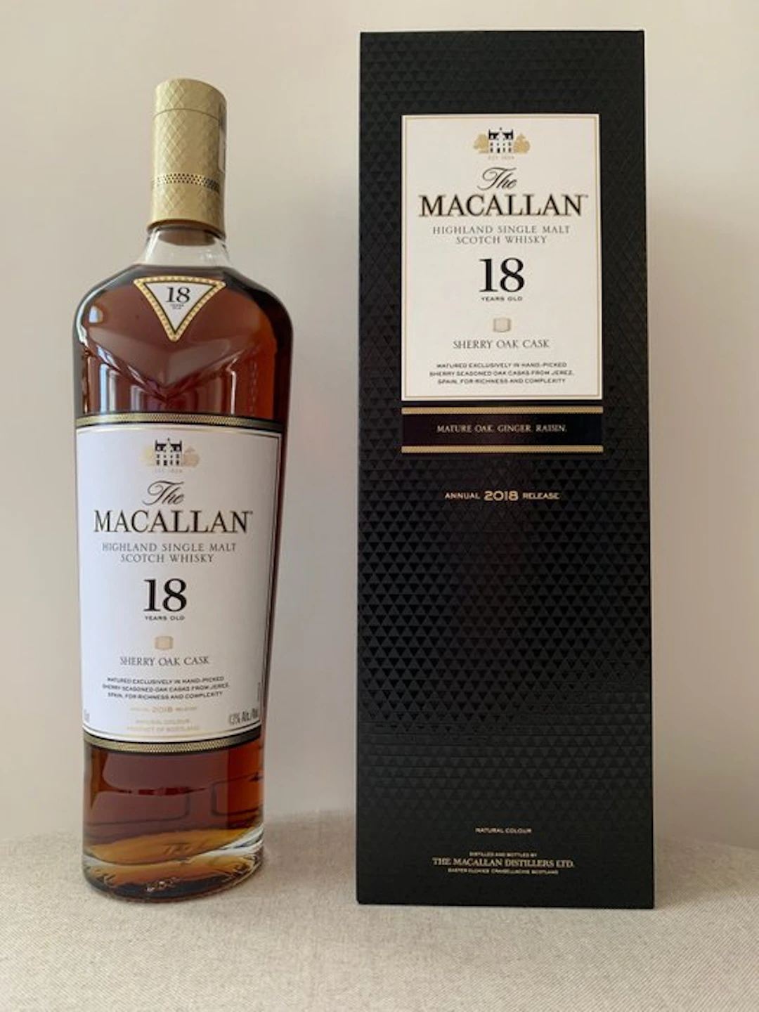 Macallan 18 years old Sherry Oak Cask 2018 Release - 700ml