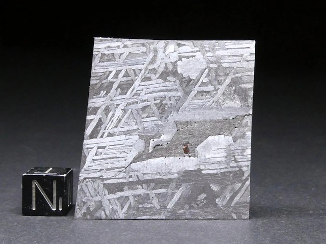 Aletai iron meteorite - etched part-slice IIIE anomalous - 66.7 g