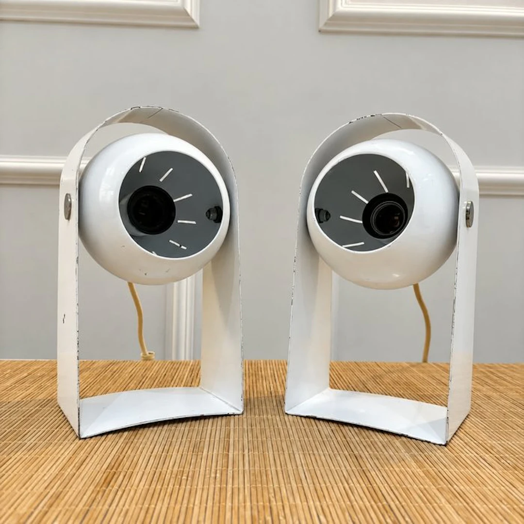 Table lamp (2) - Pair of “Eyeball” - Steel