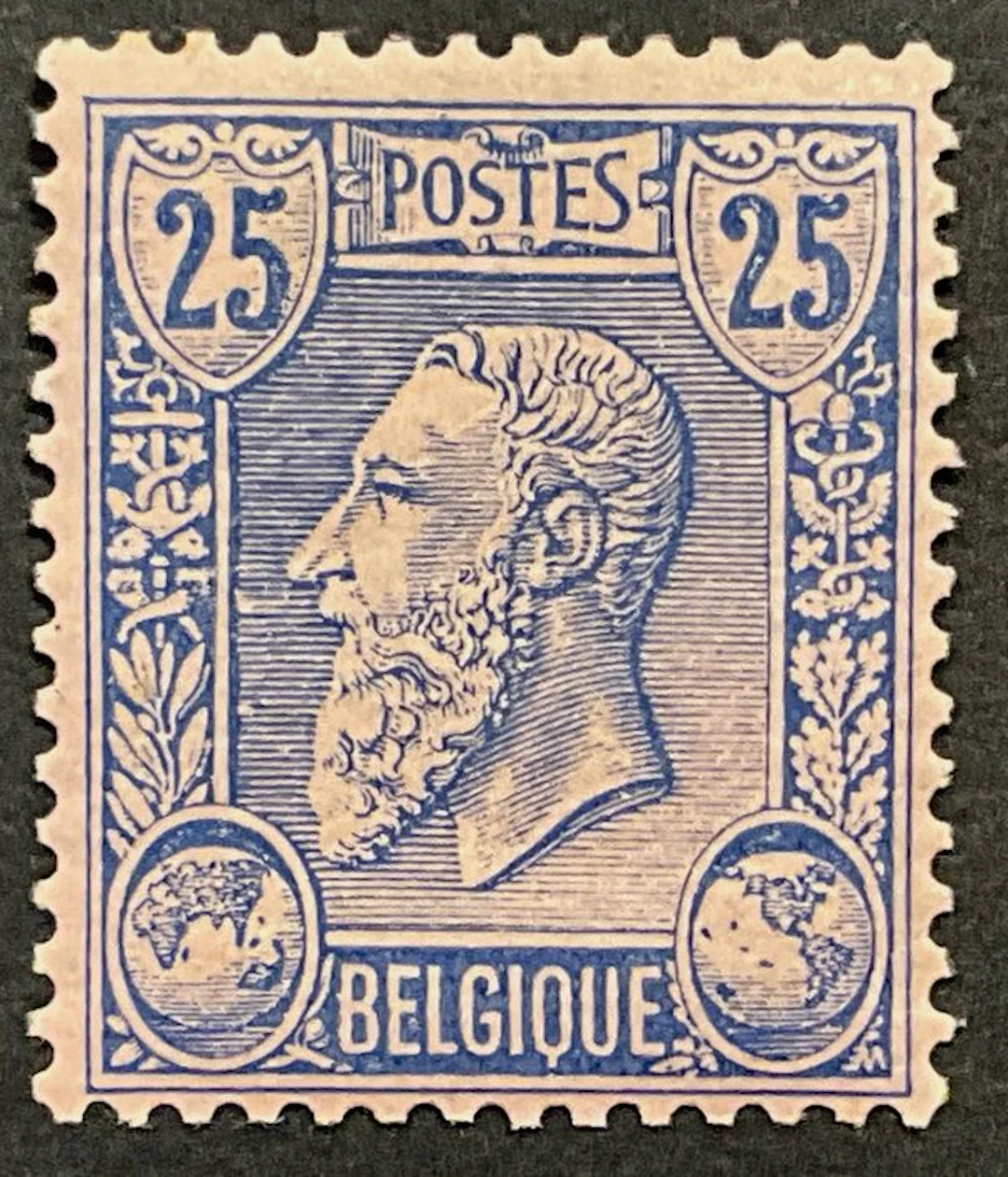 Belgium 1884/1891 - Leopold II New Types - 25c Blue on...