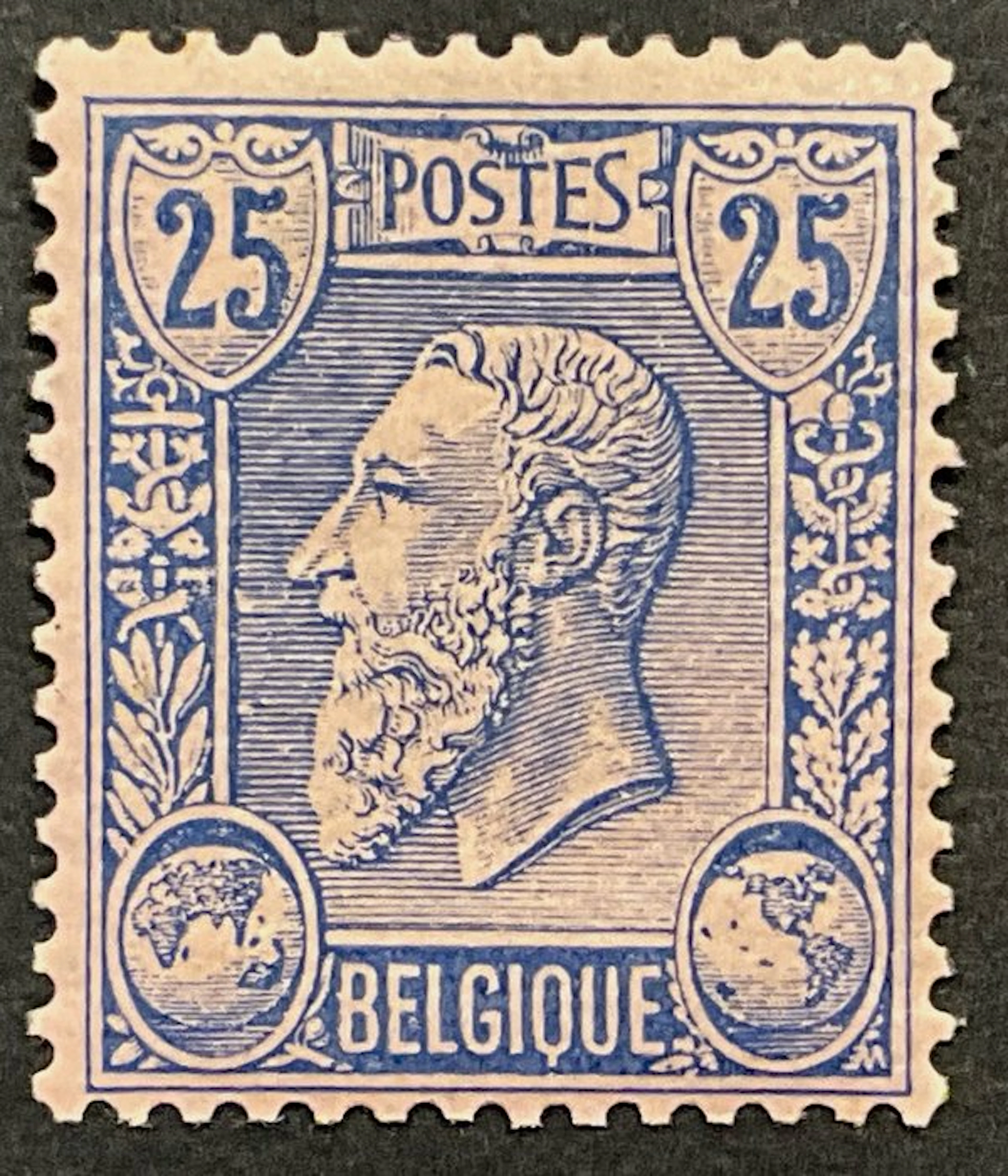 Belgium 1884/1891 - Leopold II New Types - 25c Blue on...