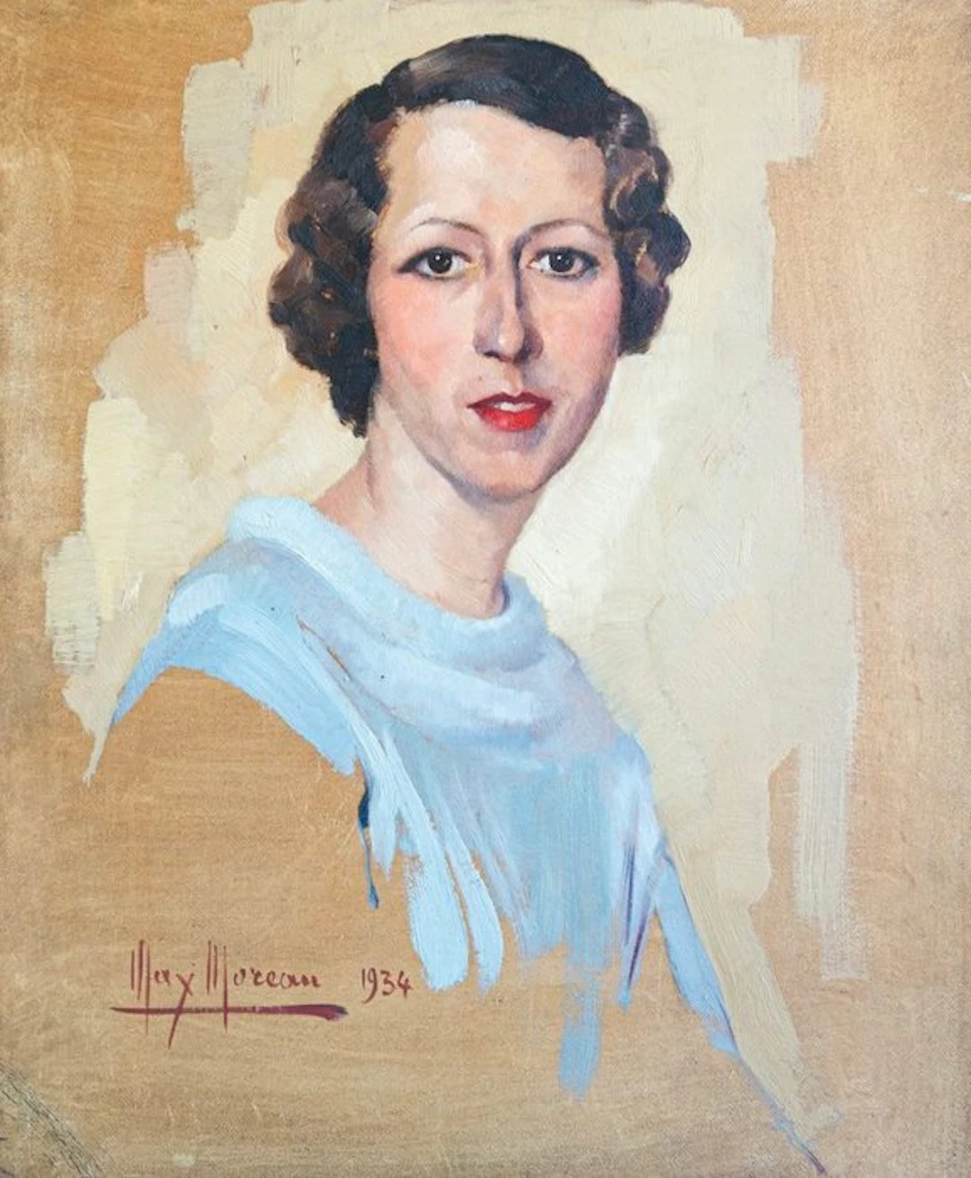 Max Léon Moreau (1902-1992) - Portrait jeune femme