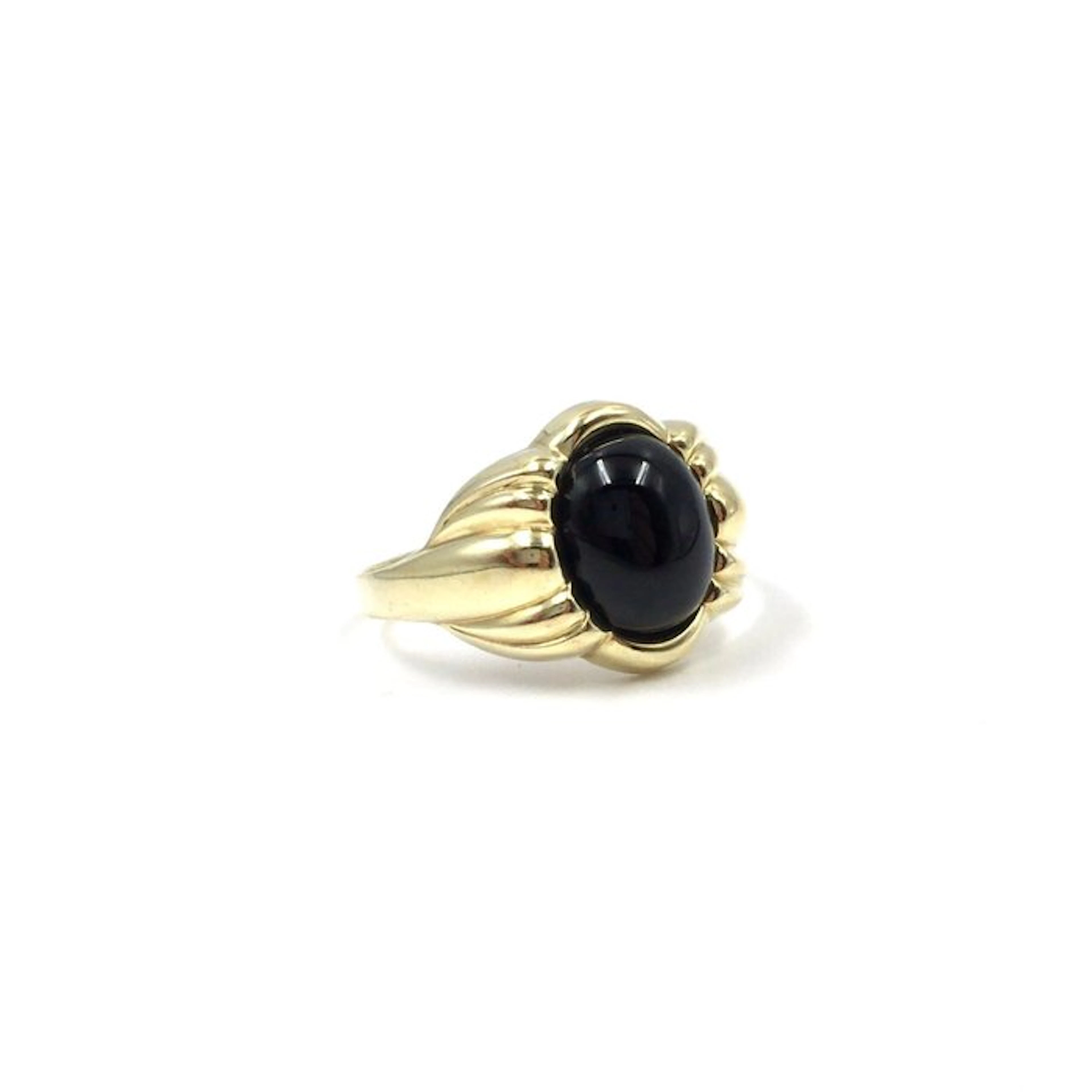 No reserve price - Ring - 8 kt. Yellow gold Onyx - black