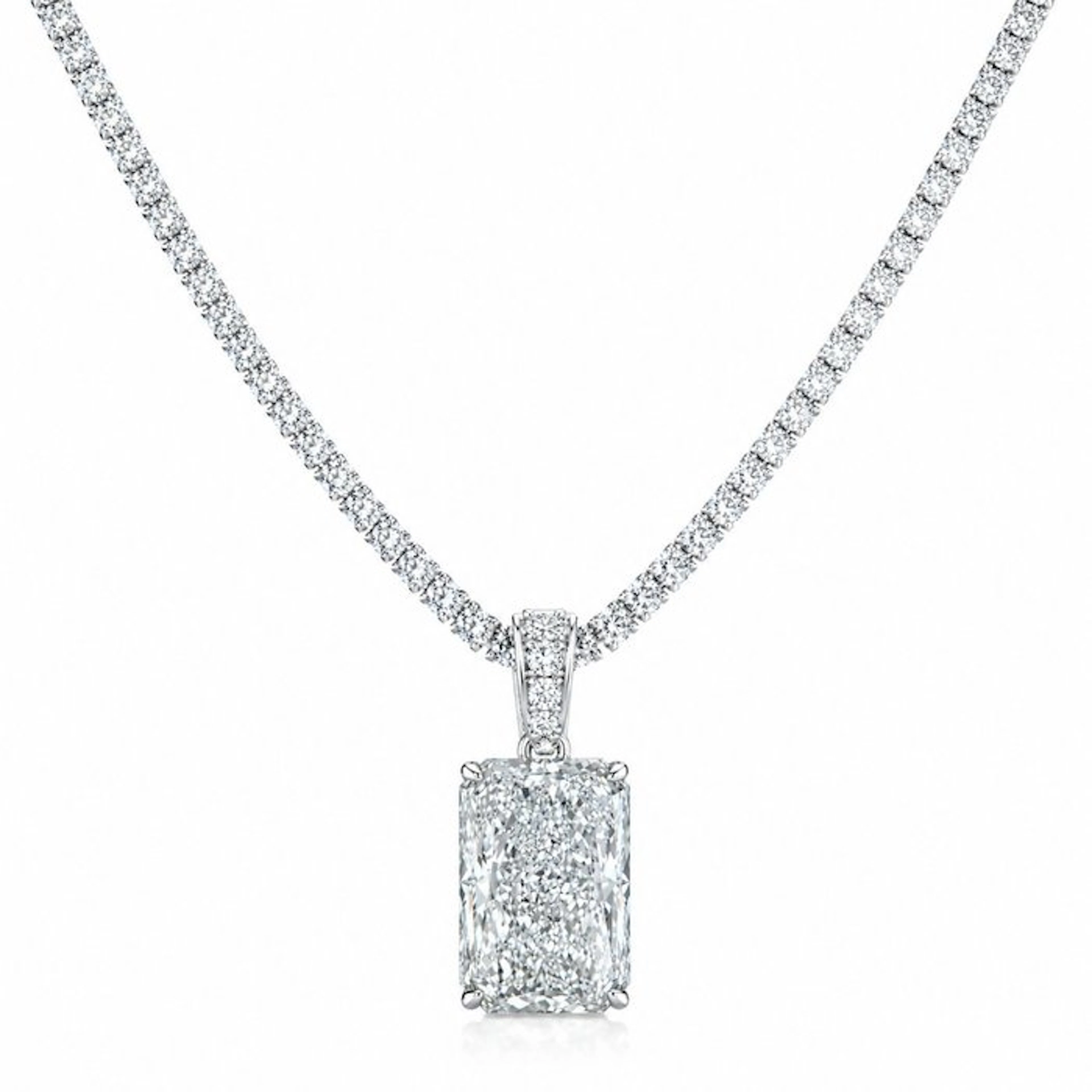 Necklace - 14 kt. White gold - 22.91ct. tw. Diamond (Lab-grown) - Diamond