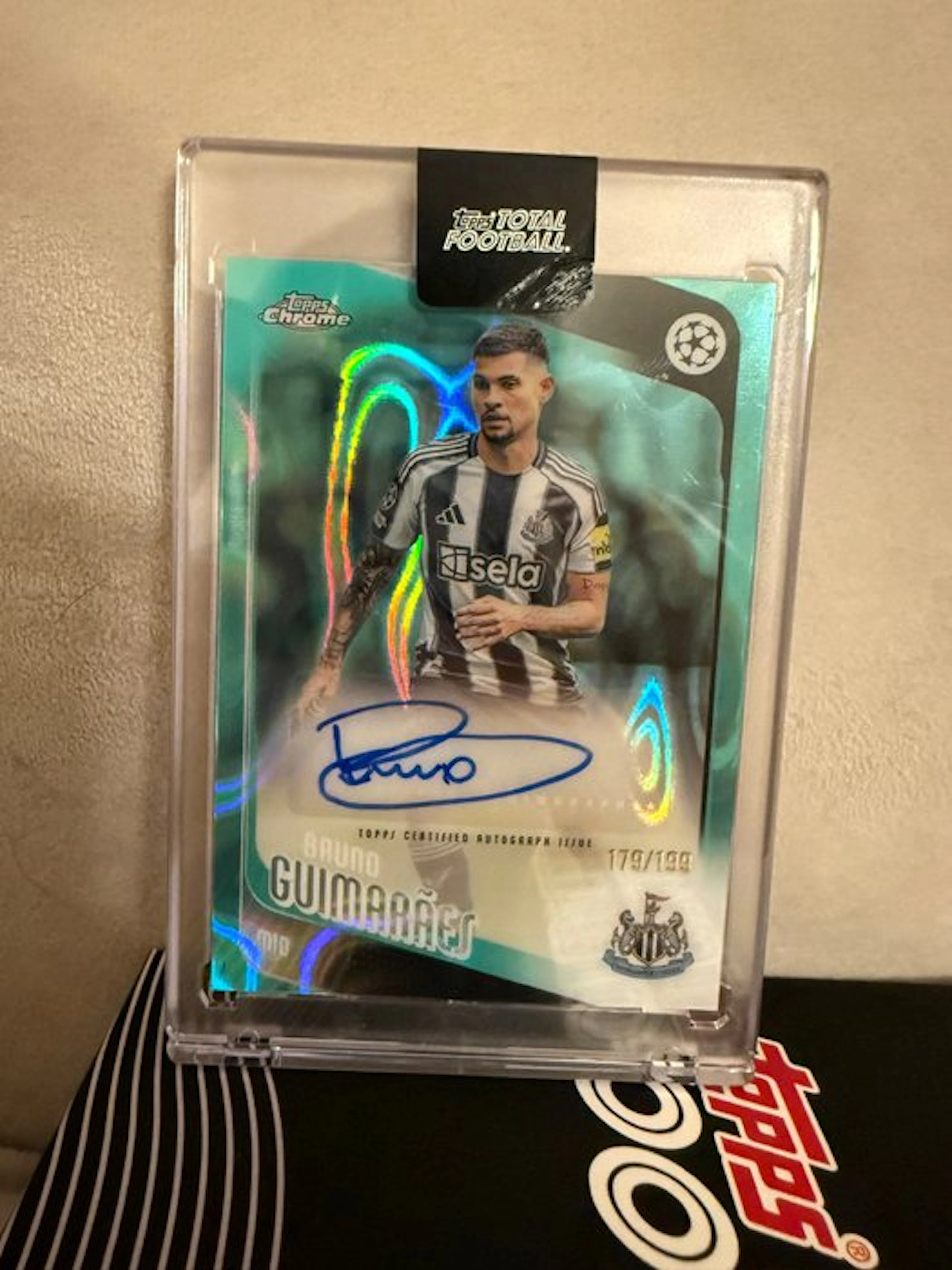 2025/26 Topps Chrome UEFA Bruno Guimarães /199 Autographed card