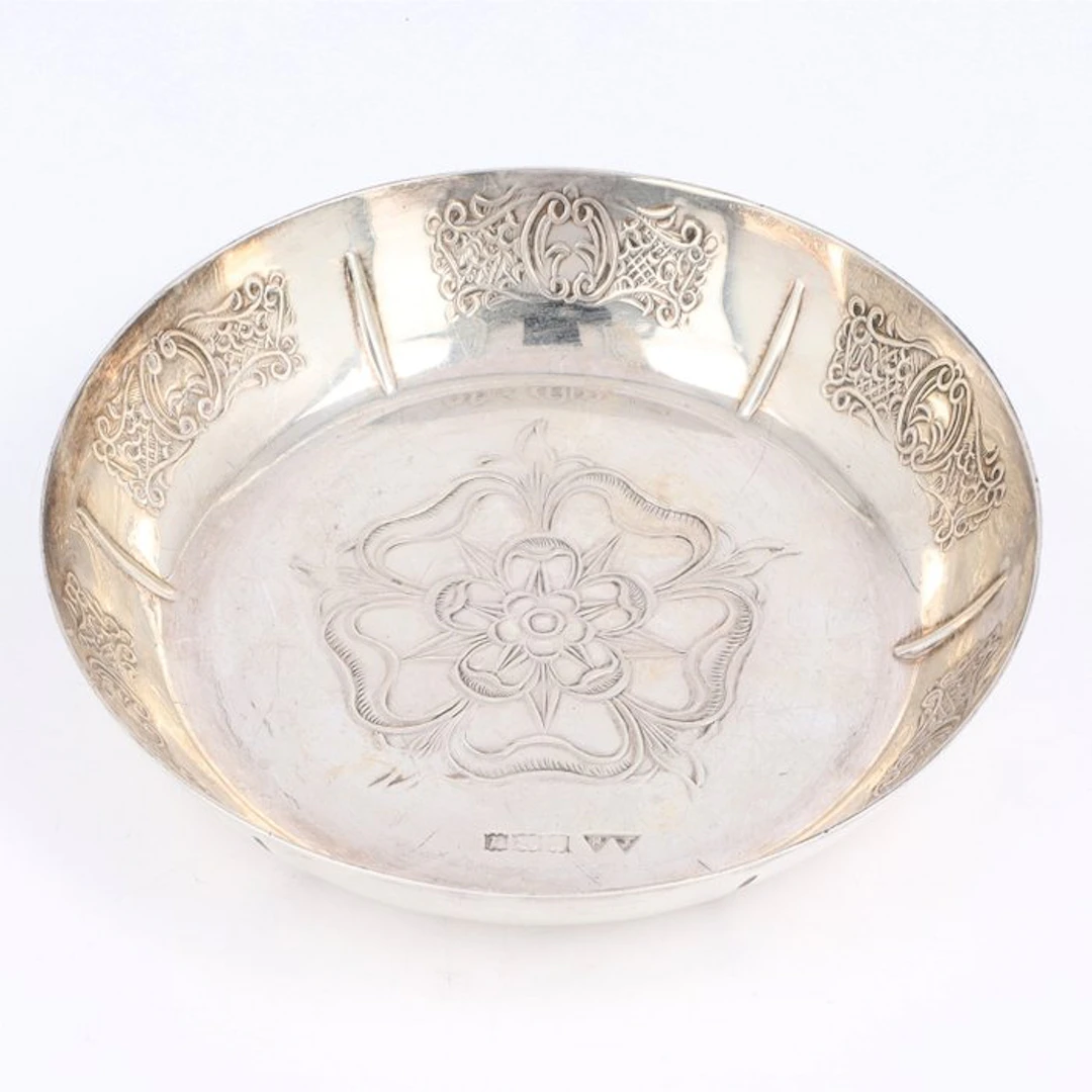 Frank Hawker 'English Rose' - Vide Poche - Platter - .925 silver