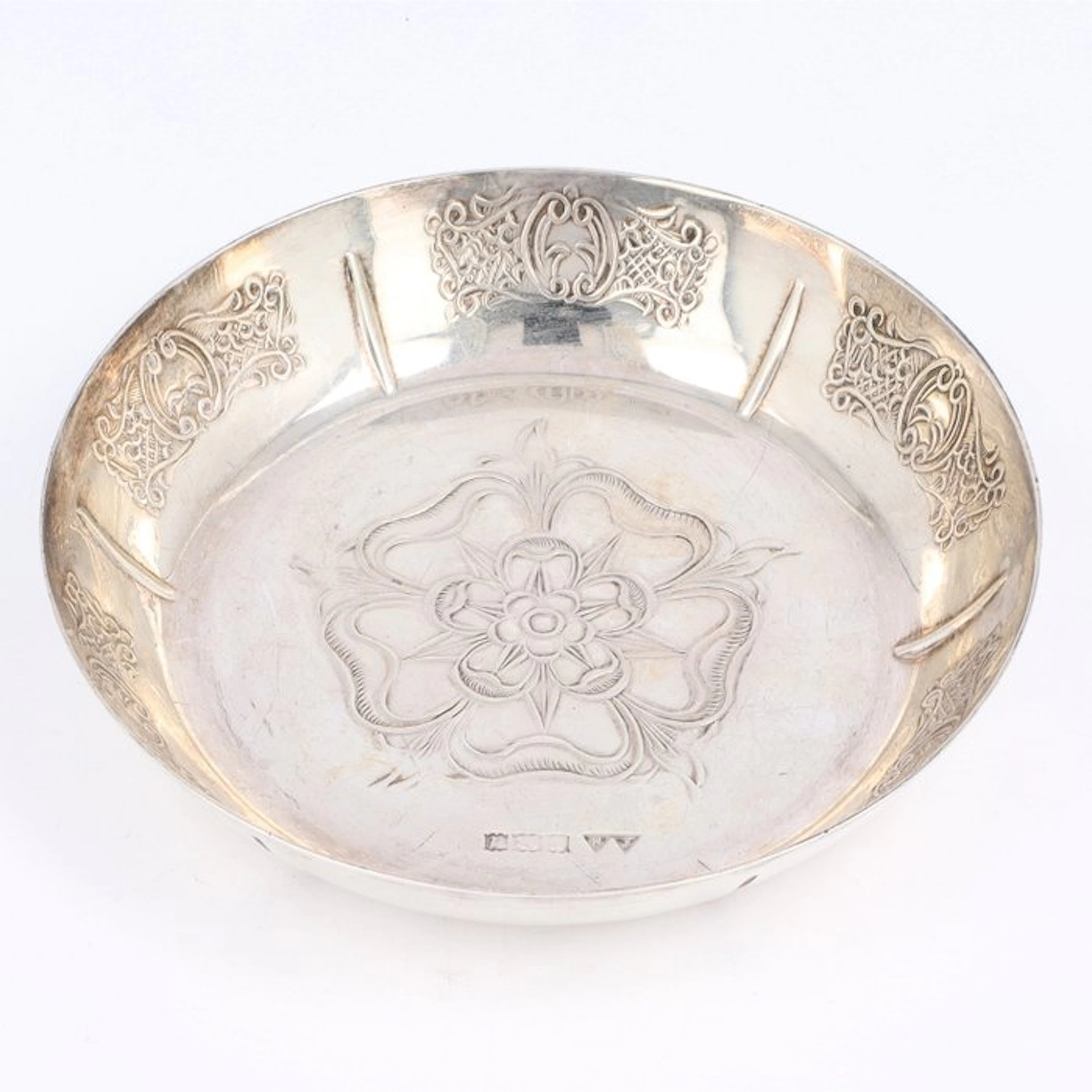 Frank Hawker 'English Rose' - Vide Poche - Platter - .925 silver