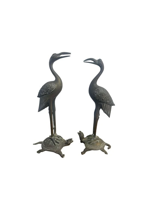Sculpture, Paire d’Okimono Japon - 23 cm - Bronze