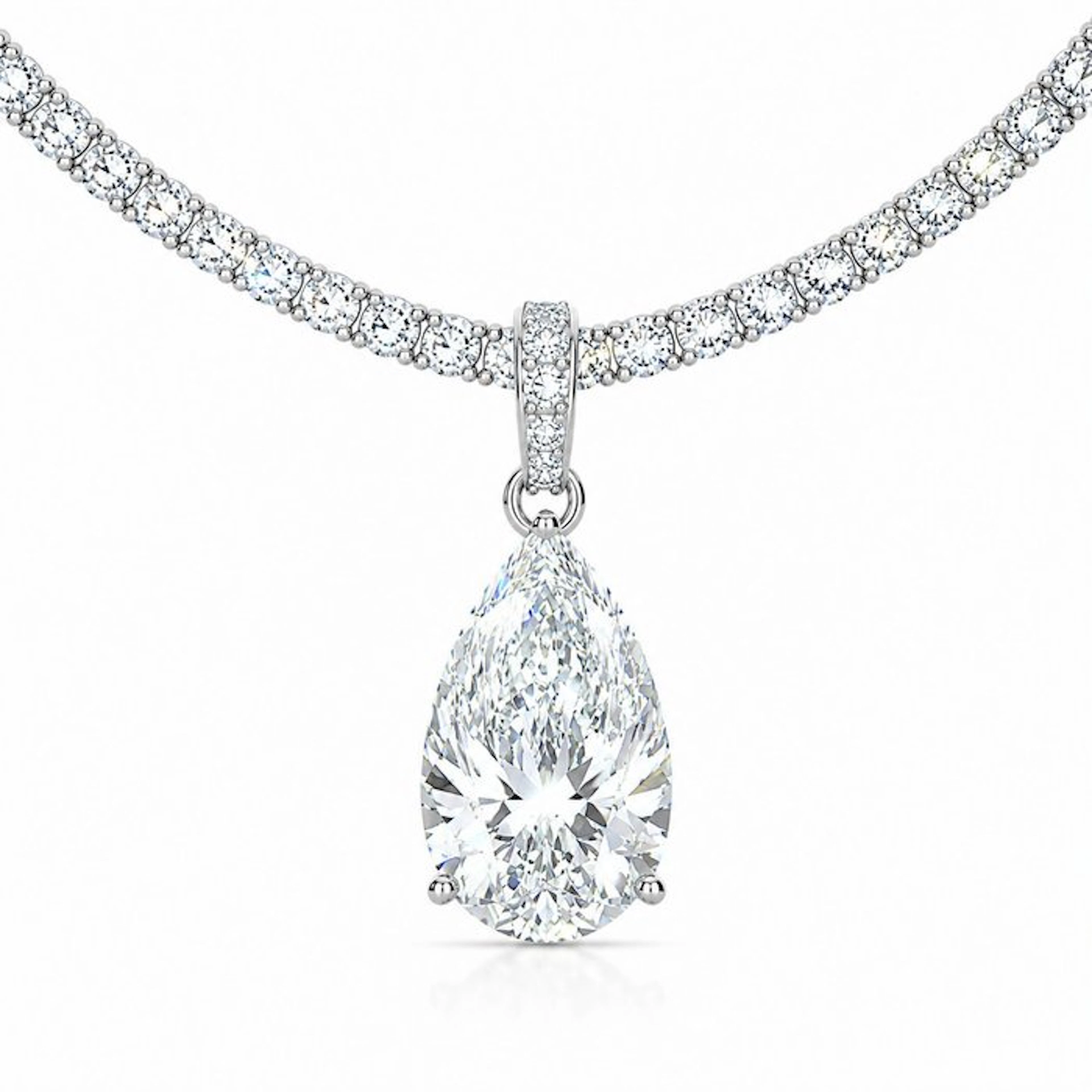 Necklace - 14 kt. White gold - 20.26ct. tw. Diamond (Lab-grown) - Diamond