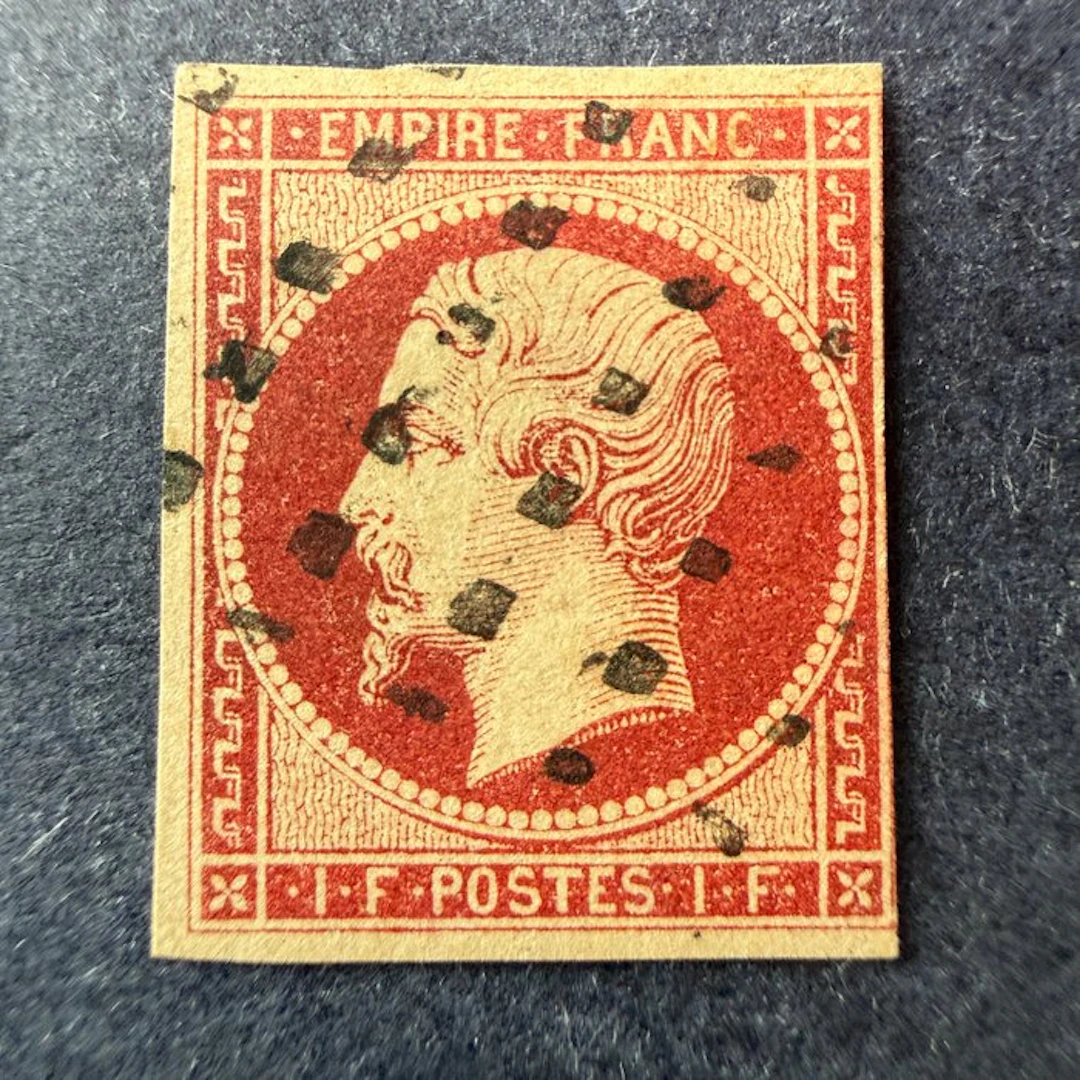 France - Yvert 18 "Napoleon 1f carmine" canceled - B/TB