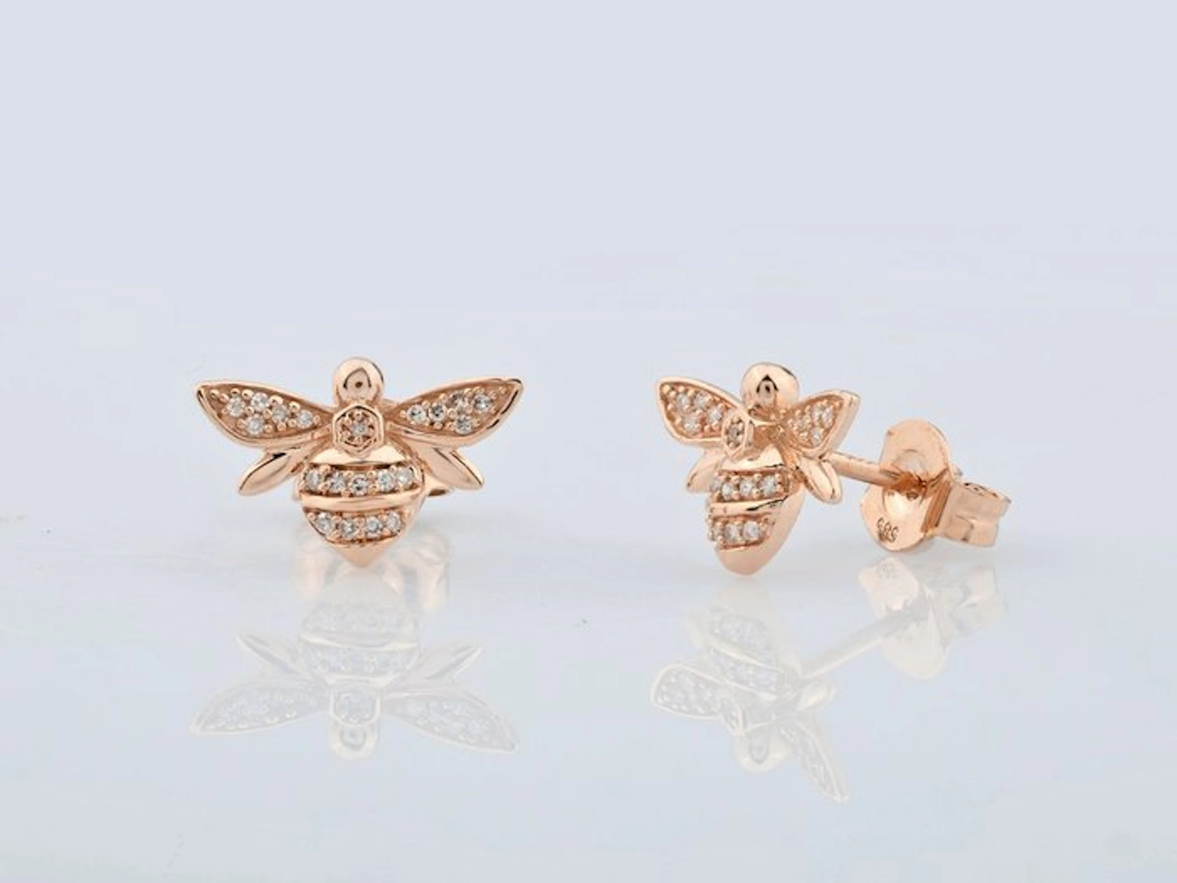 Earrings - 14 kt. Rose gold - 0.09ct. tw. Diamond (Natural)
