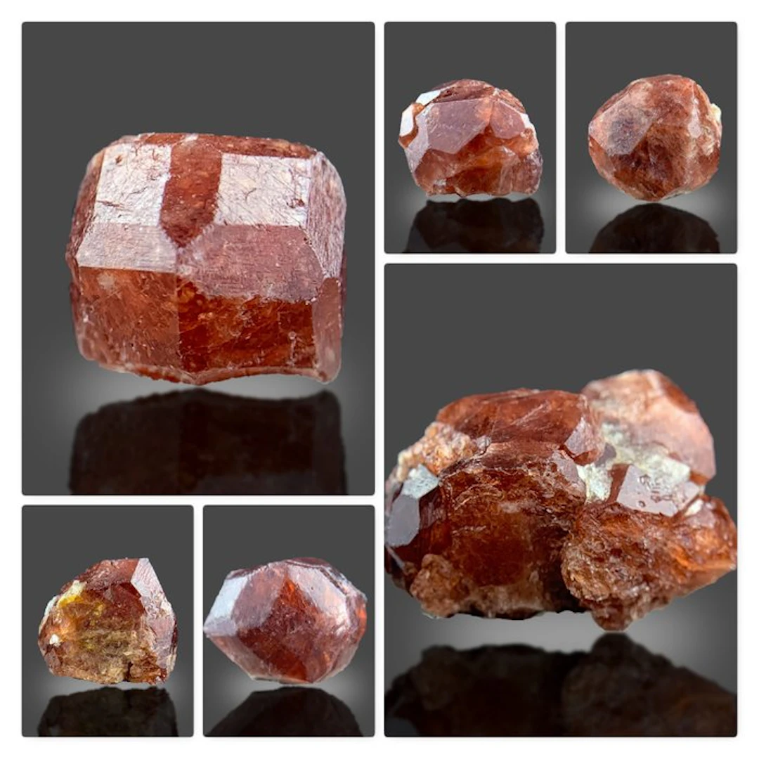 Spessartine Garnet Crystals – Orange-Red Mineral Specimen Collection-