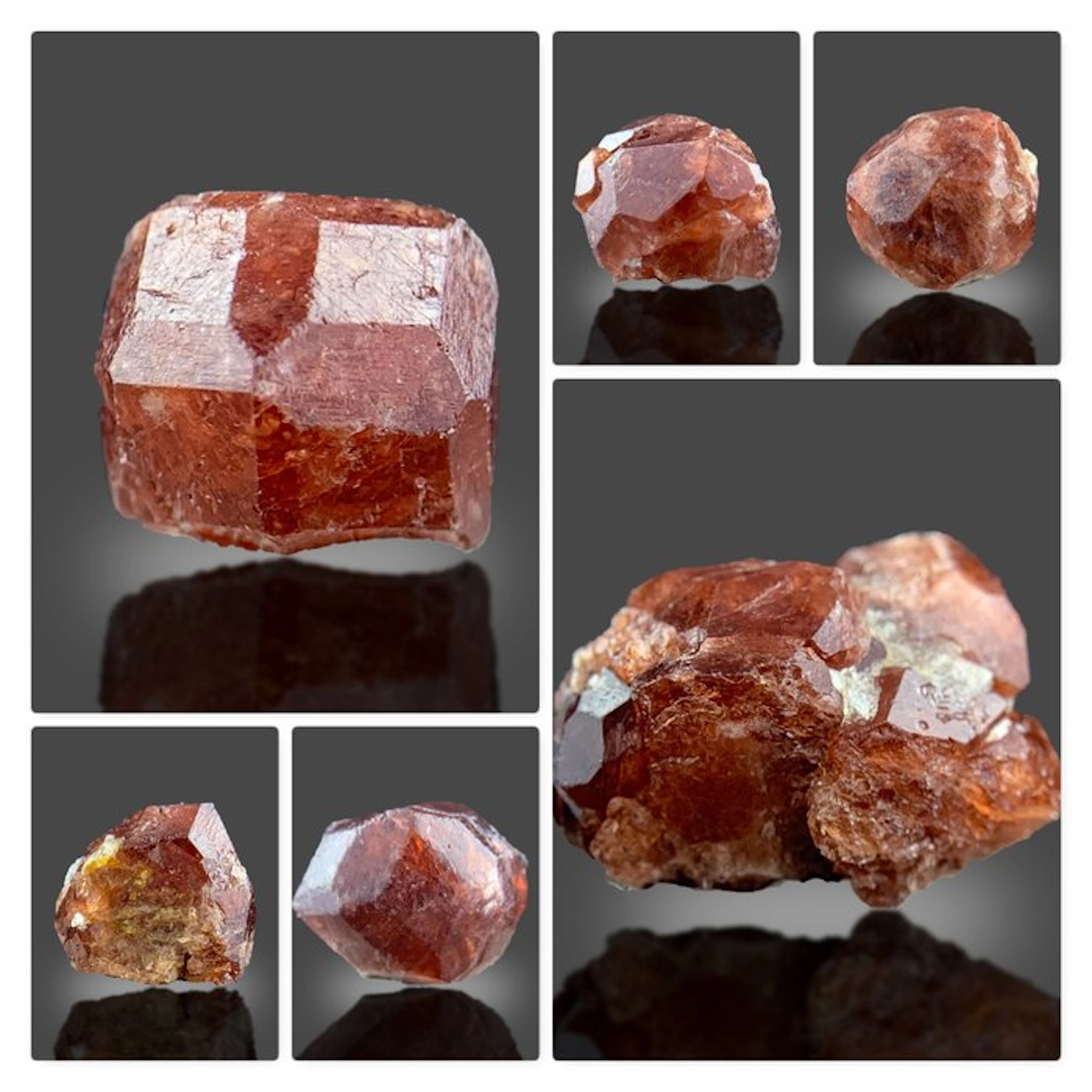 Spessartine Garnet Crystals – Orange-Red Mineral Specimen Collection-