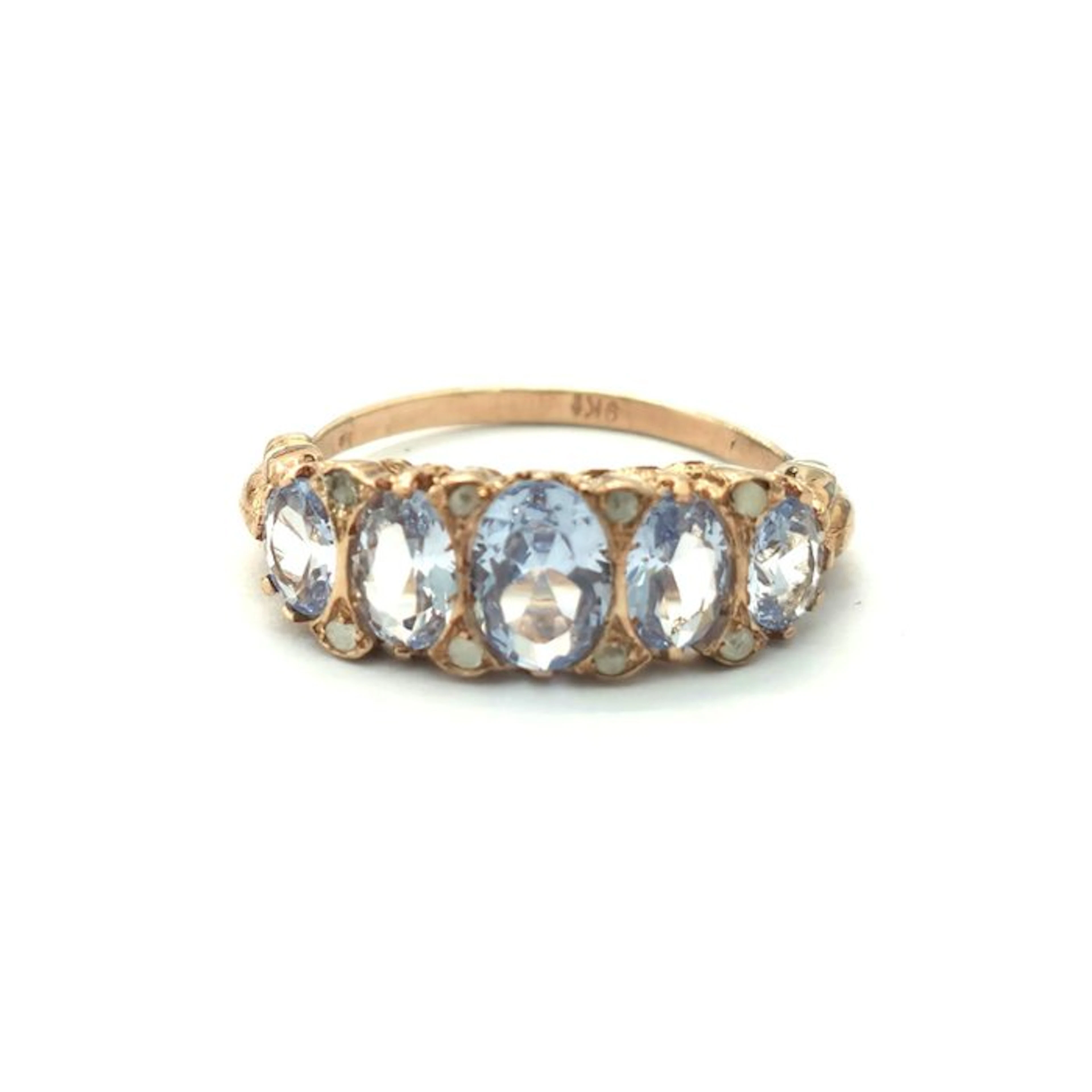 No reserve price - Ring - 9 kt. Rose gold, Silver Spinel - Diamond