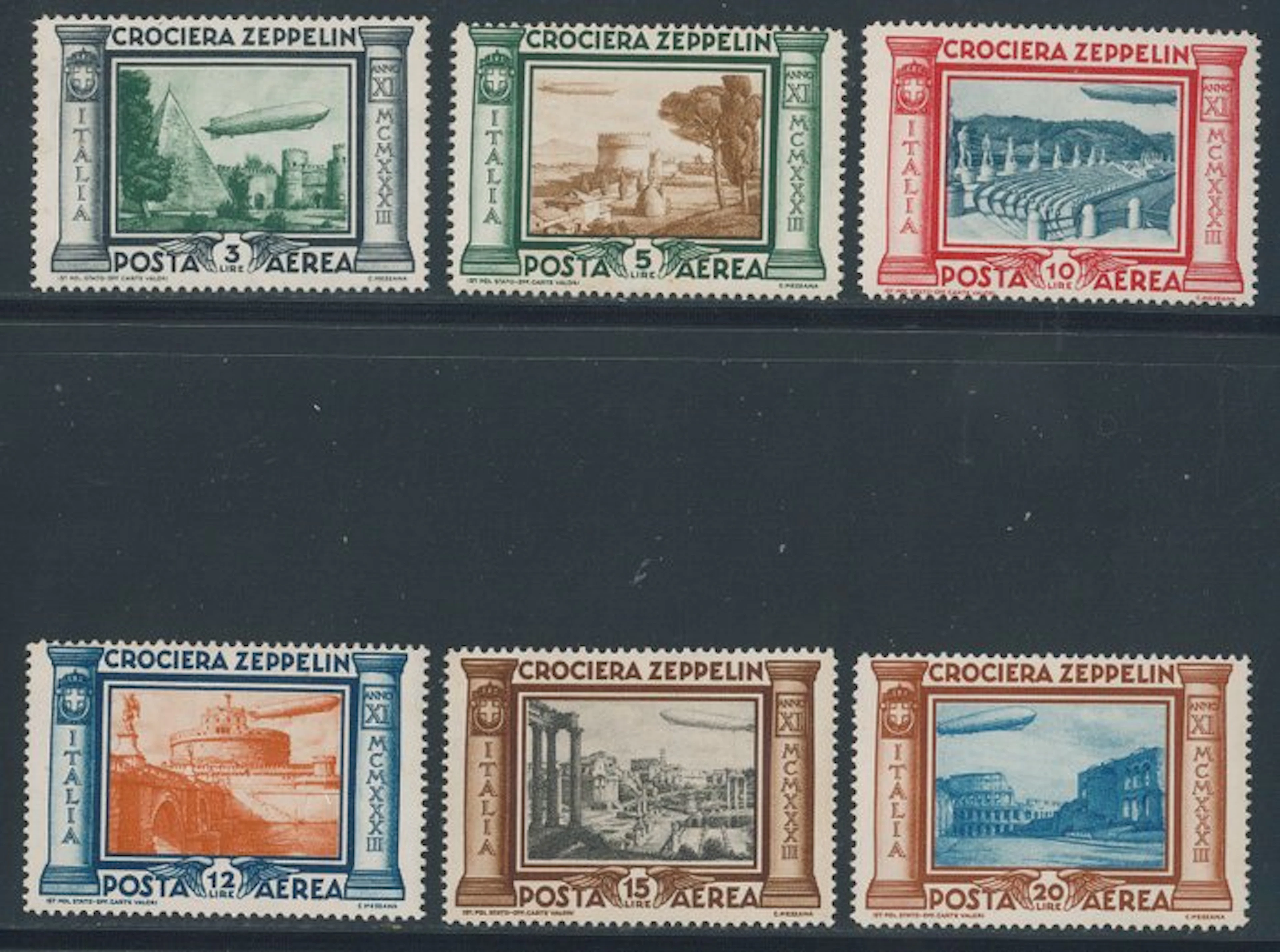 Italy Kingdom - Zeppelin, complete series. Airmail No. 45/50.