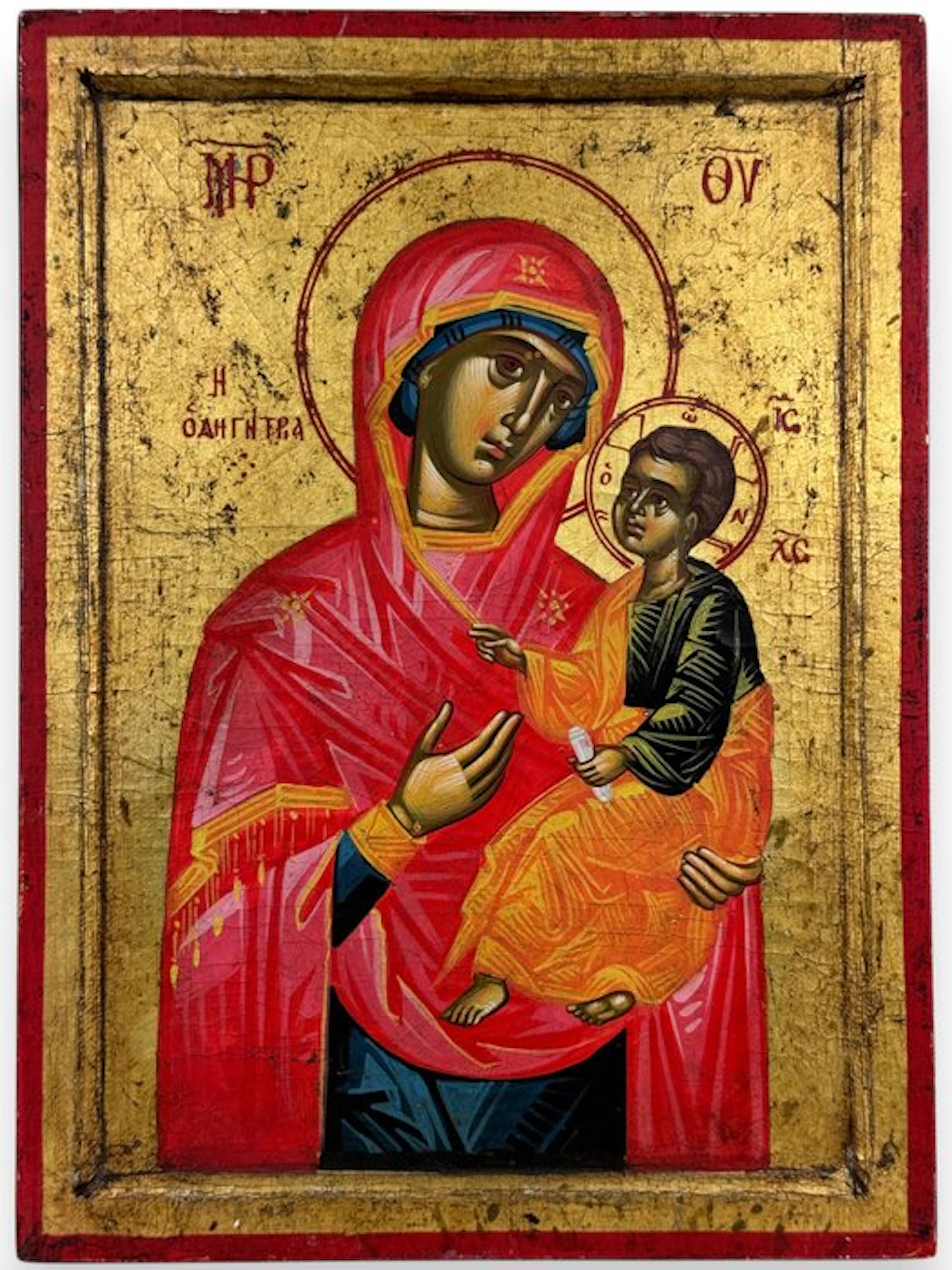 Icon - Mother of God Hodegetria - Tempera on panel - Greece - 31x22 cm