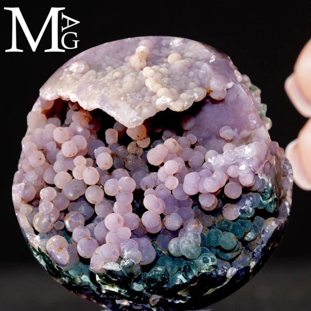 Sphere of Purple Quartz with a Botryoidal Rare - Grape...