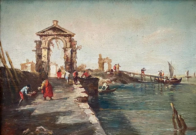 Francesco Guardi (1812-1793), Follower of - Capriccio con figure - NO RESERVE
