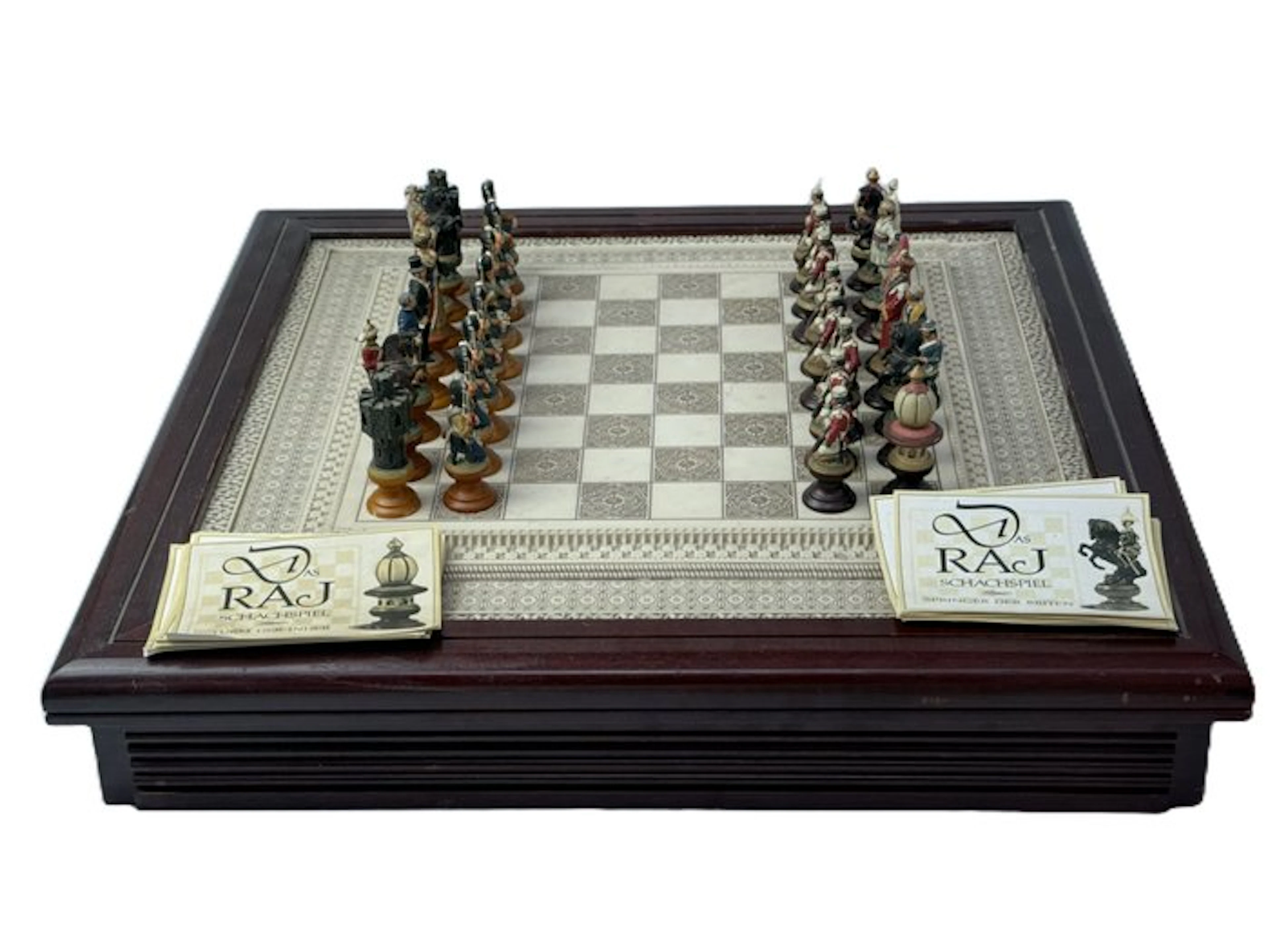 Franklin Mint - Chess set - The Raj Chess Game Pawn of the Indians - Pewter
