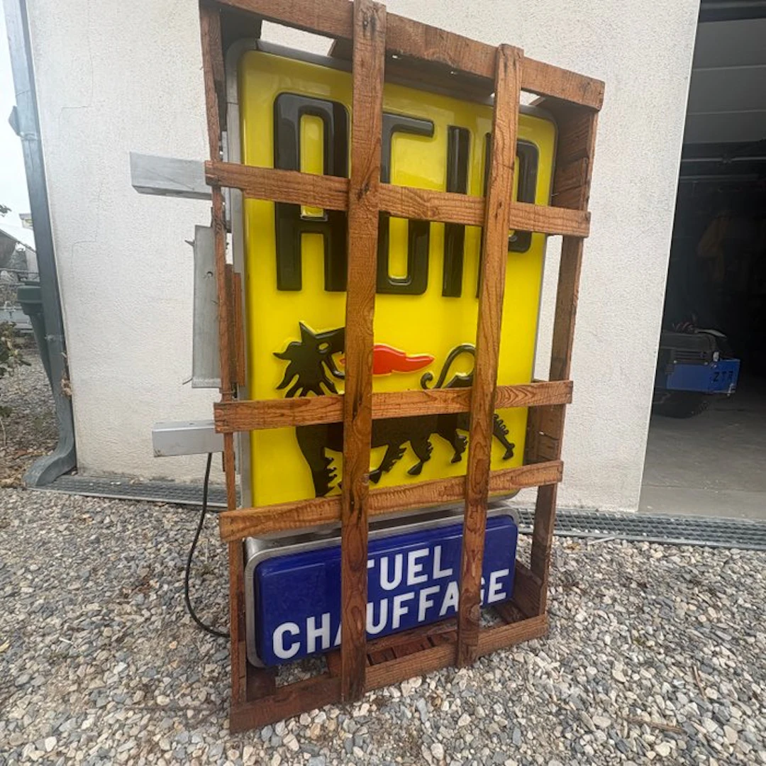 Large double-sided AGIP sign - Backlight publicity sign - Plastic