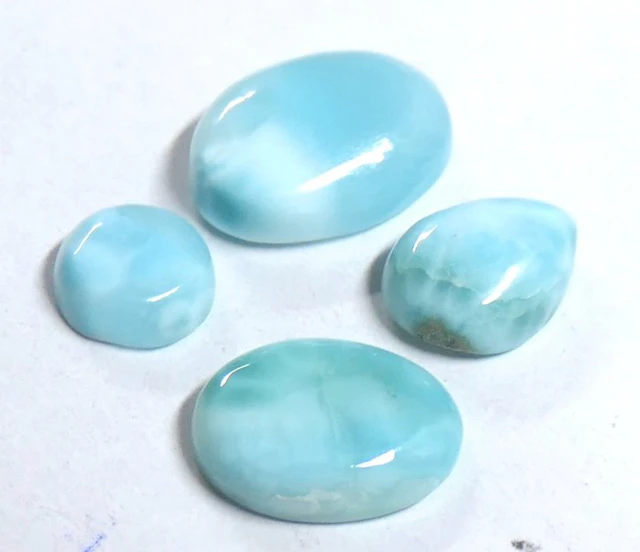 Gorgeous lot of Larimar - 100% natural - Cabochon- 5.97 g - (4)