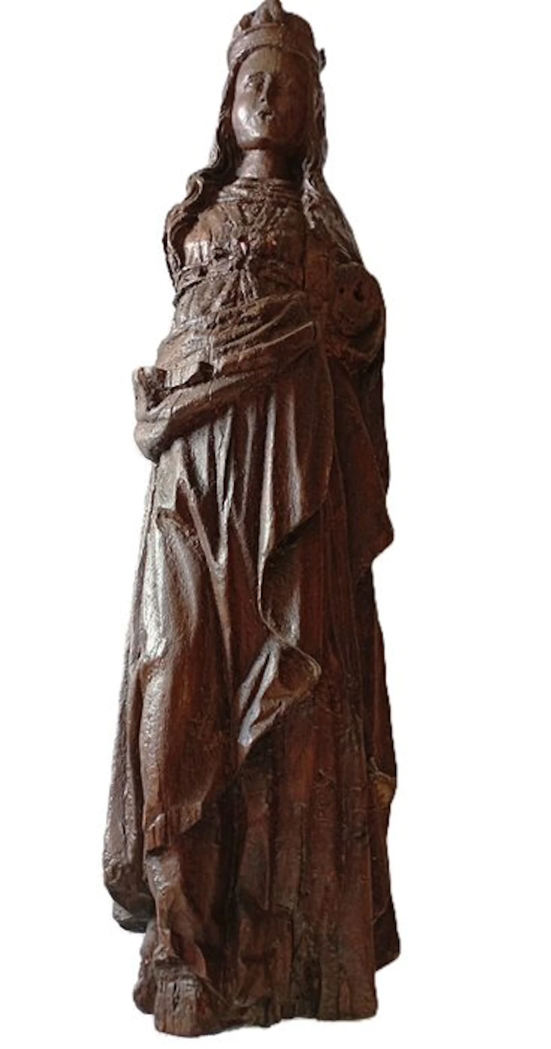 Sculpture, vierge en majesté - 743 mm - Oak