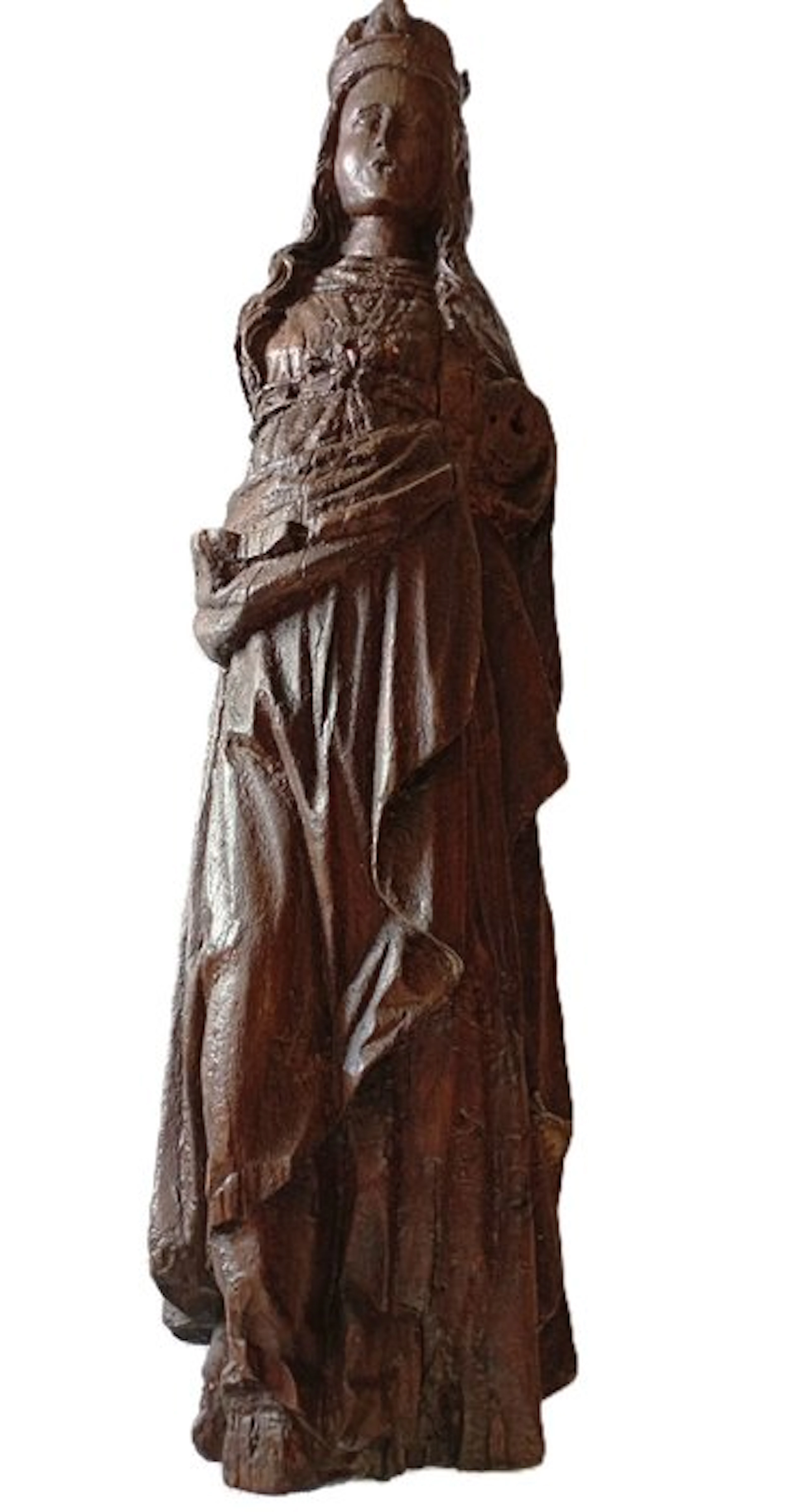 Sculpture, vierge en majesté - 743 mm - Oak