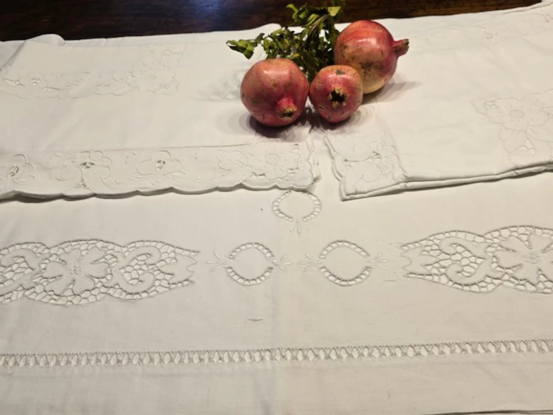 Bed sheet (3) - 250 cm - 220 cm - Ancient trousseaus