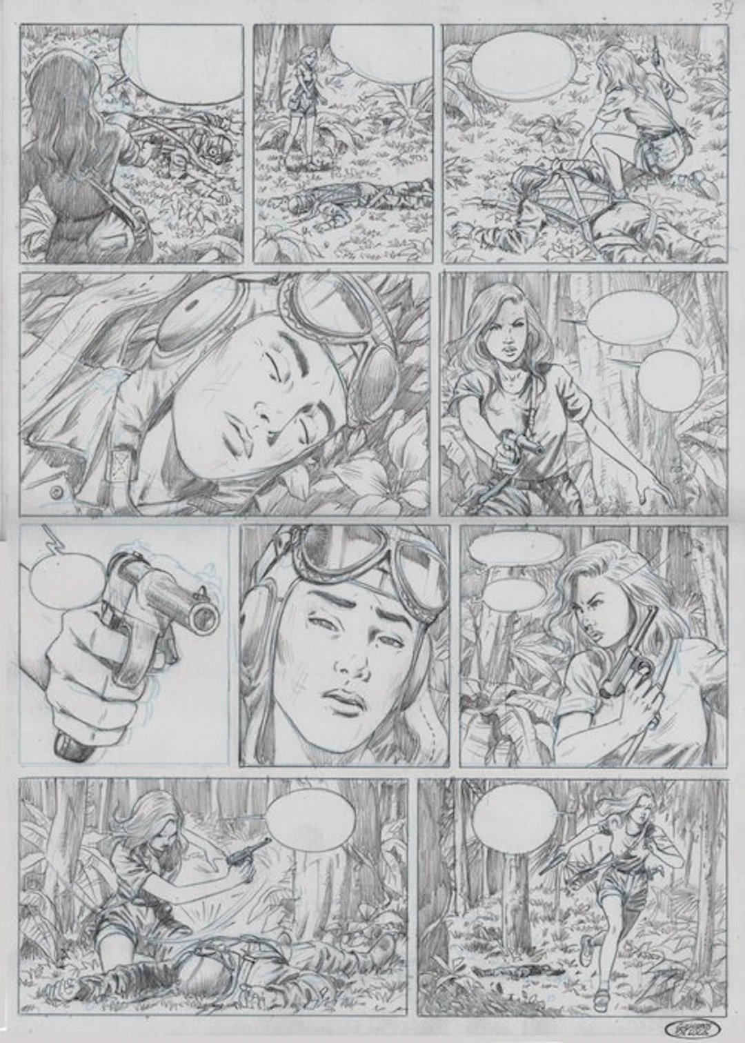 De Luca, Giuseppe - 1 Original page - Buck Danny - Lady X ( Jane Hamilton)
