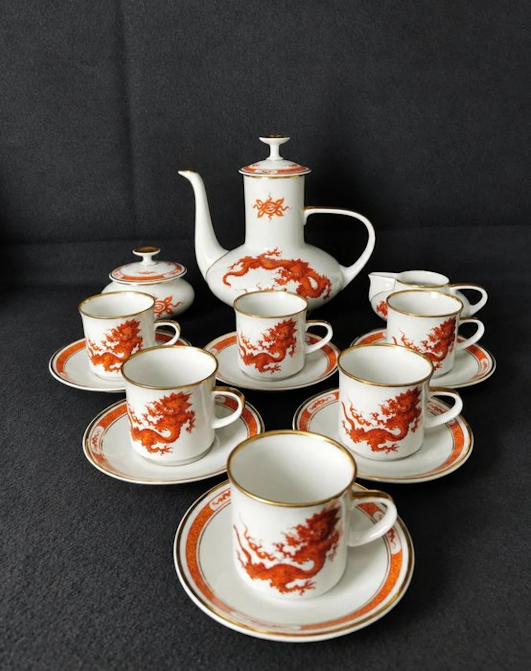 PGH - Stile Meissen - Ming Dragon - Servizio da moka per...
