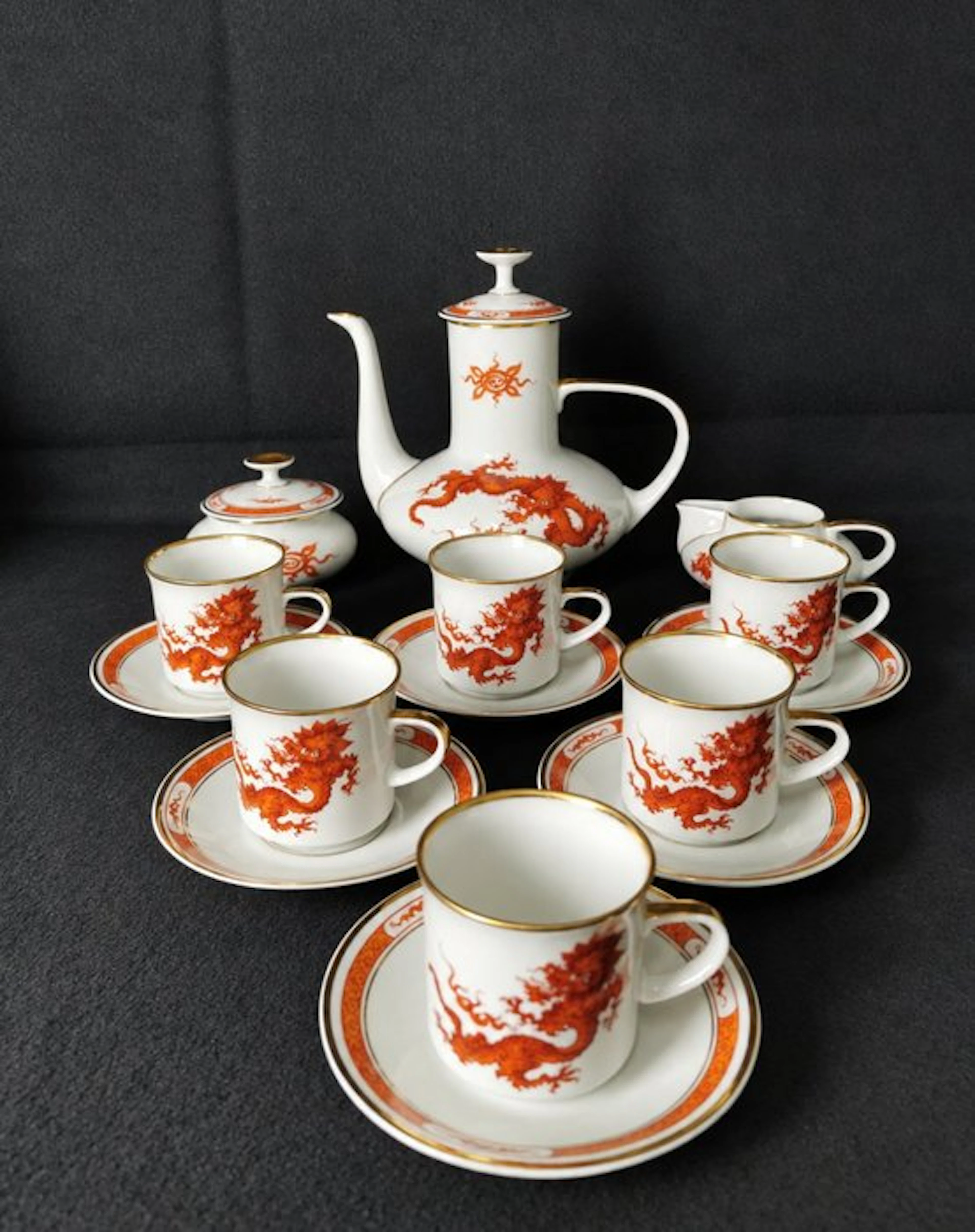 PGH - Stile Meissen - Ming Dragon - Servizio da moka per...