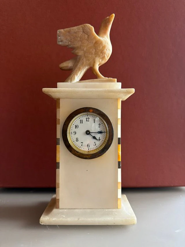 Mantel clock - Marble, Alabaster - 1940-1950