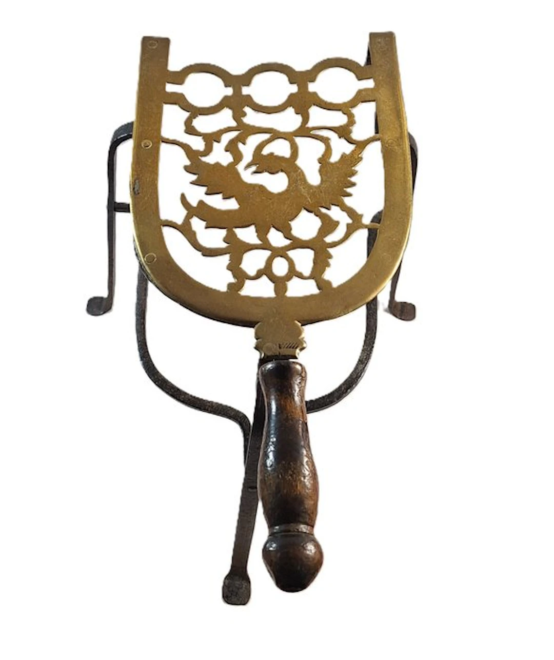 Stand - Wrought iron, Cast brass, Wood - Antique treeft