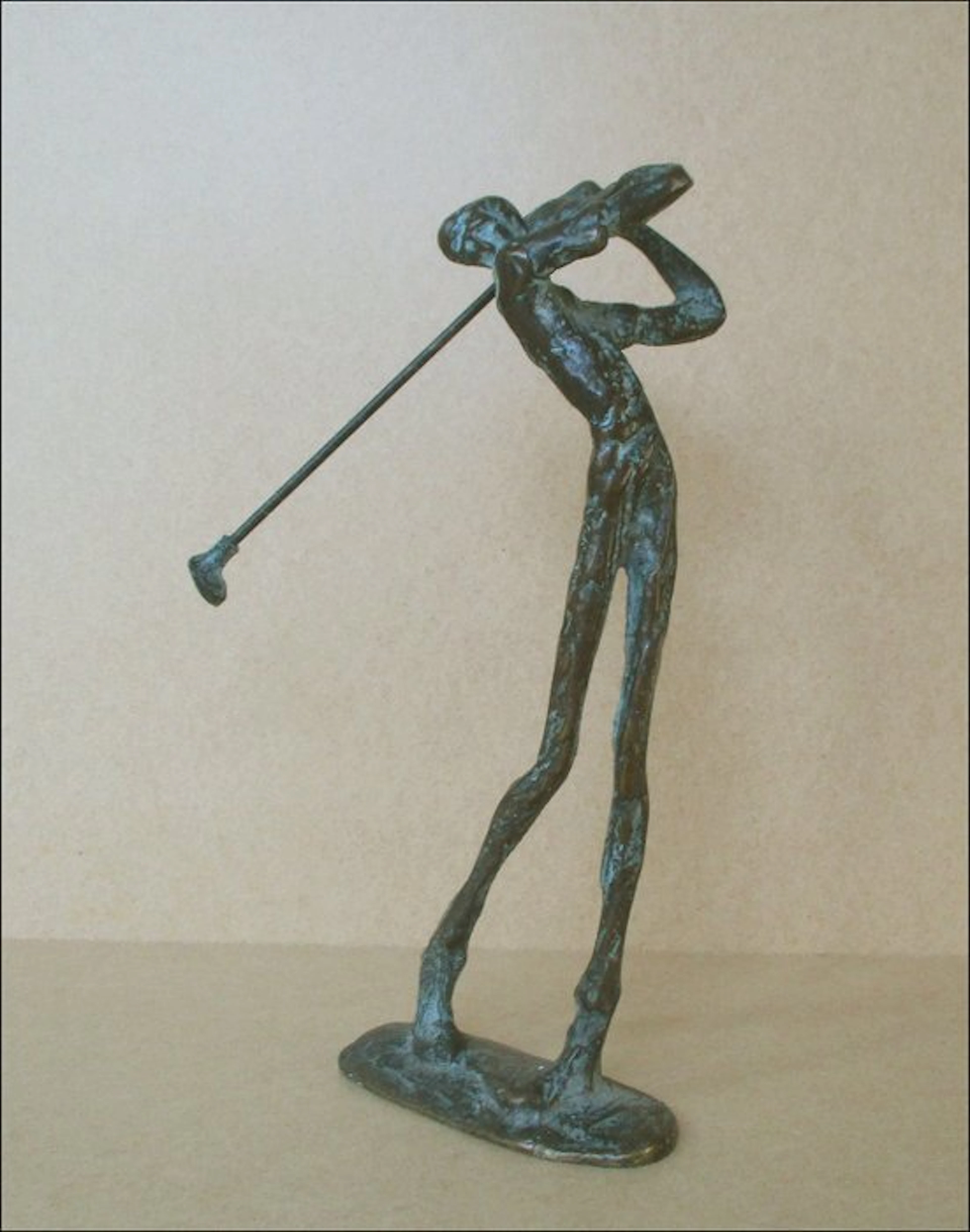 Statuette, Golfer - 24 cm - Bronze