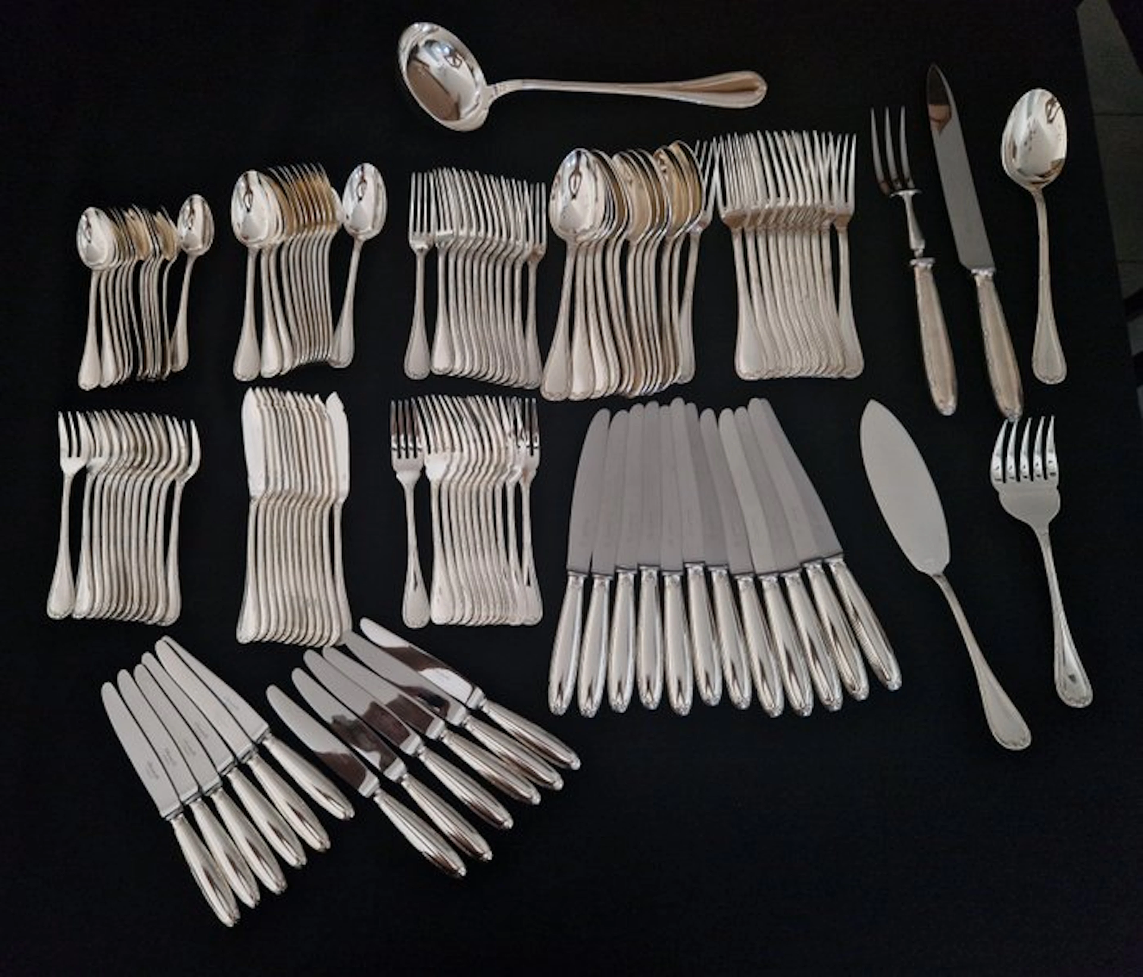 Christofle - Cutlery set for 12 (126) - Crisscrossed Ribbons - Silverplated