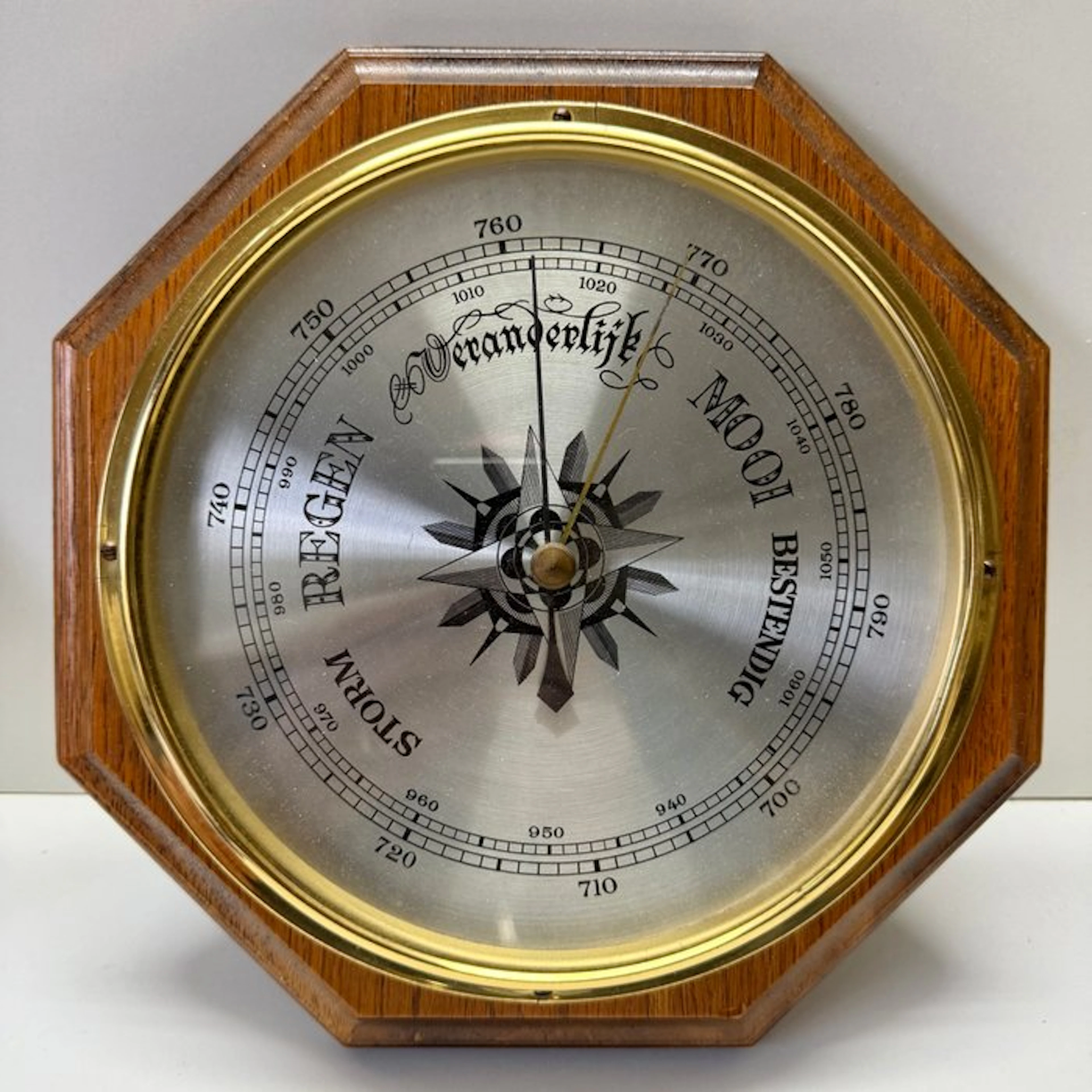 Barometer - Glass, Wood, Brass - Great Barometer