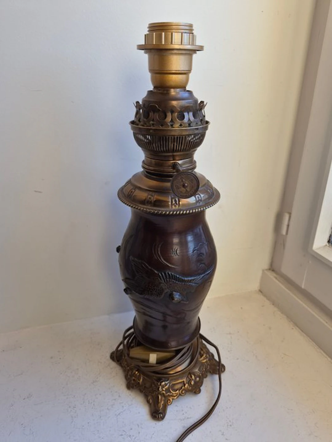 Lamp - Gilt bronze, Patinated bronze