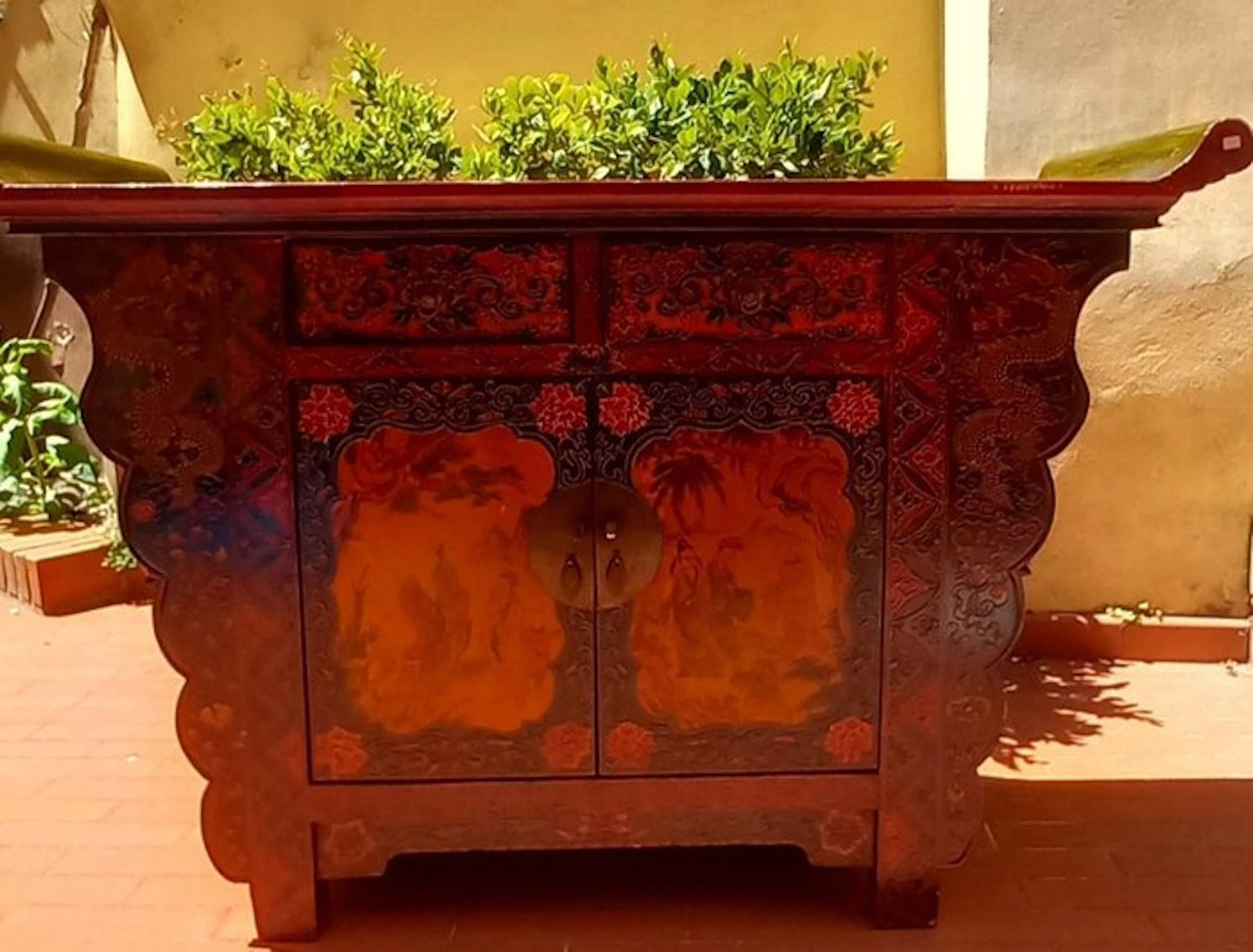 Altar table - Wood - Asia - Tibetan altar