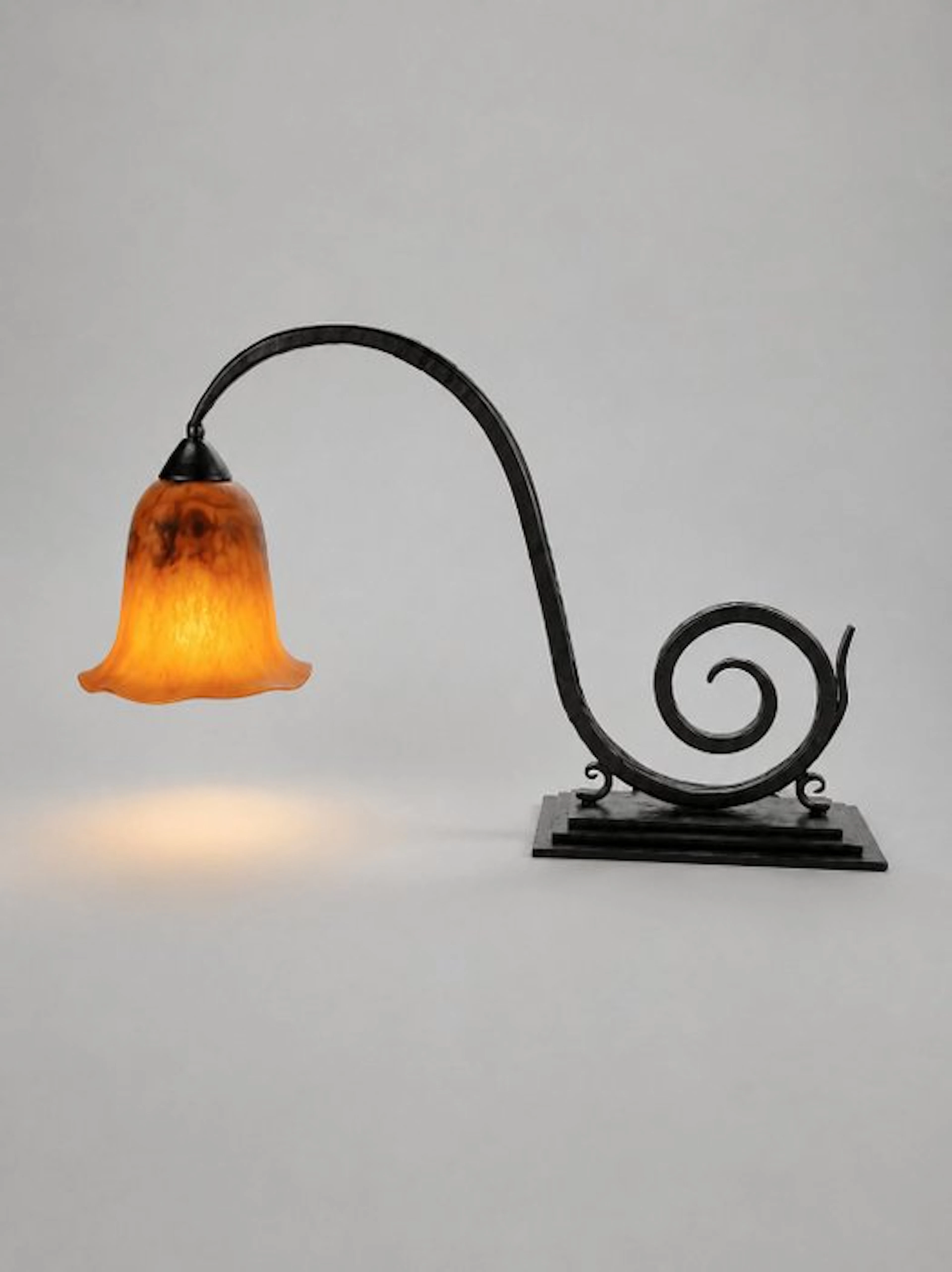 DAUM NANCY — Art Deco Desk Lamp — c