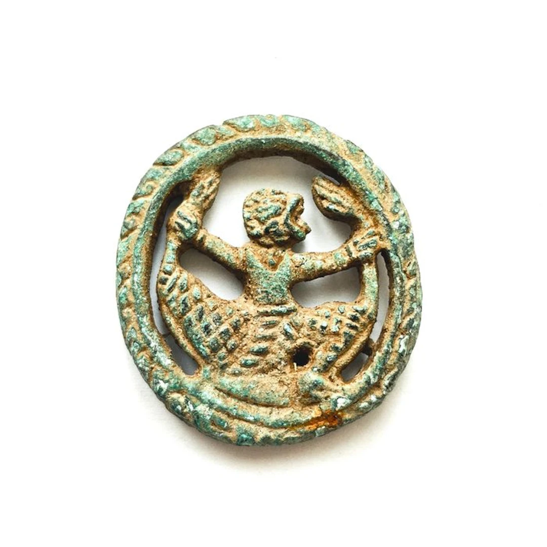 Ancient Siamese Metal Coin Bead - 41 mm