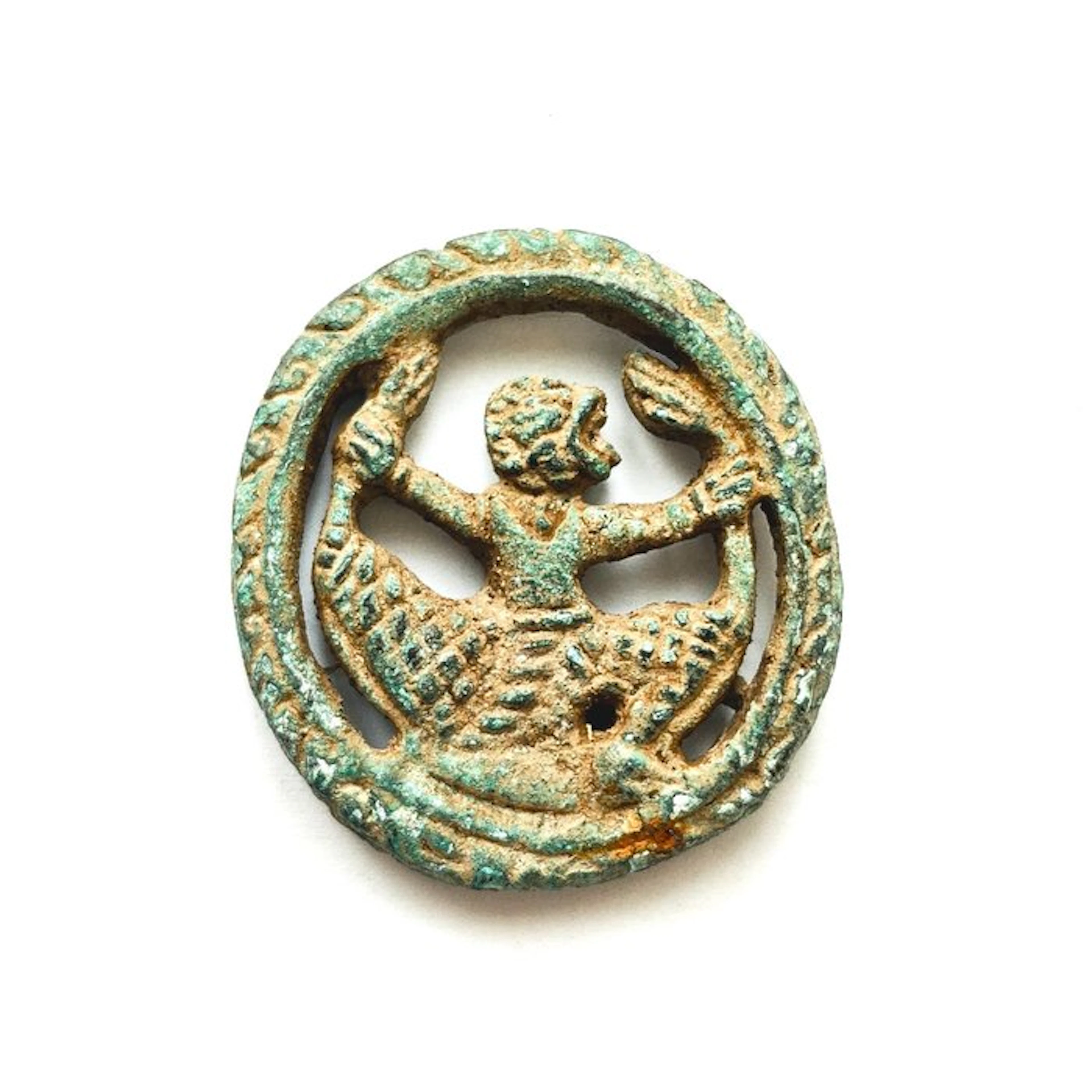 Ancient Siamese Metal Coin Bead - 41 mm